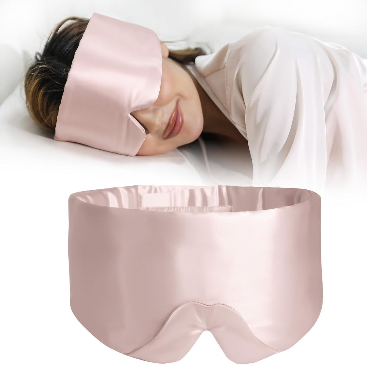 ZIMASILK 100% 22 Momme Mulberry Silk Sleep Mask - Full Silk Filled, Ultra-Soft & Breathable