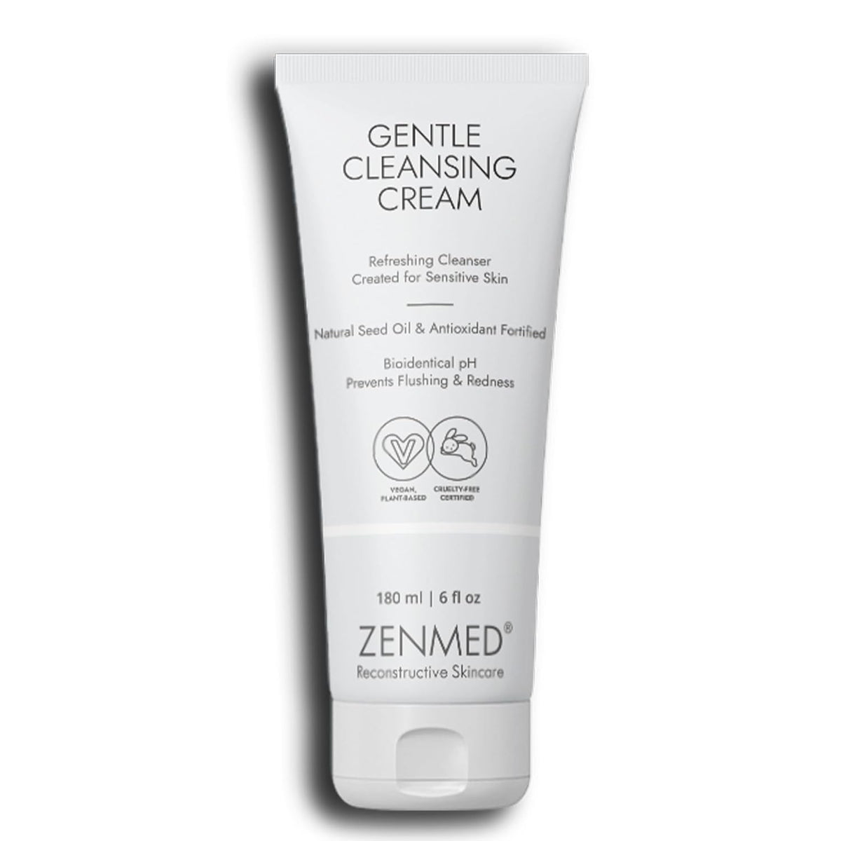 ZENMED Gentle Cleansing Cream - 6 oz. 100% Vegetarian Natural See Oil & Antioxidant Fortified Help