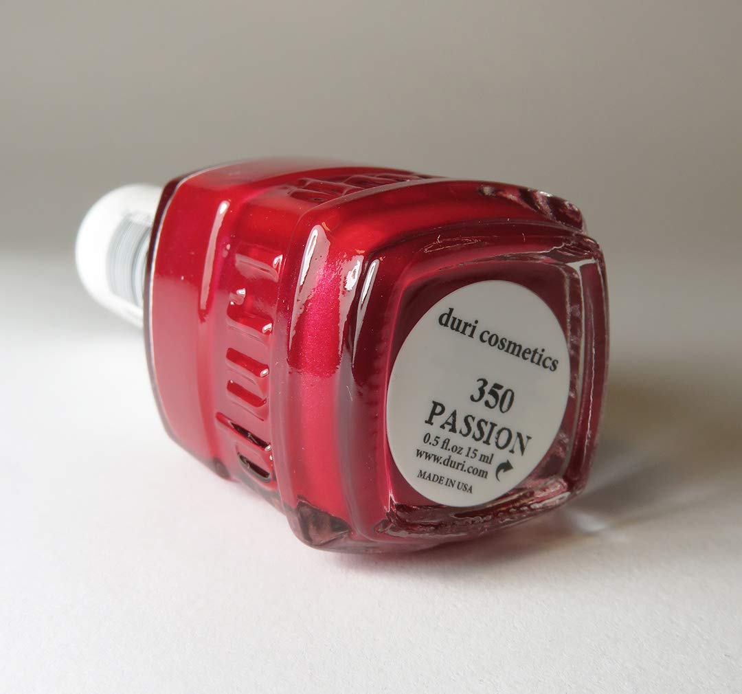 duri Nail Polish, 350 Passion, Deep Red Metallic Shimmer, Full Coverage, Quick Drying, Lasting