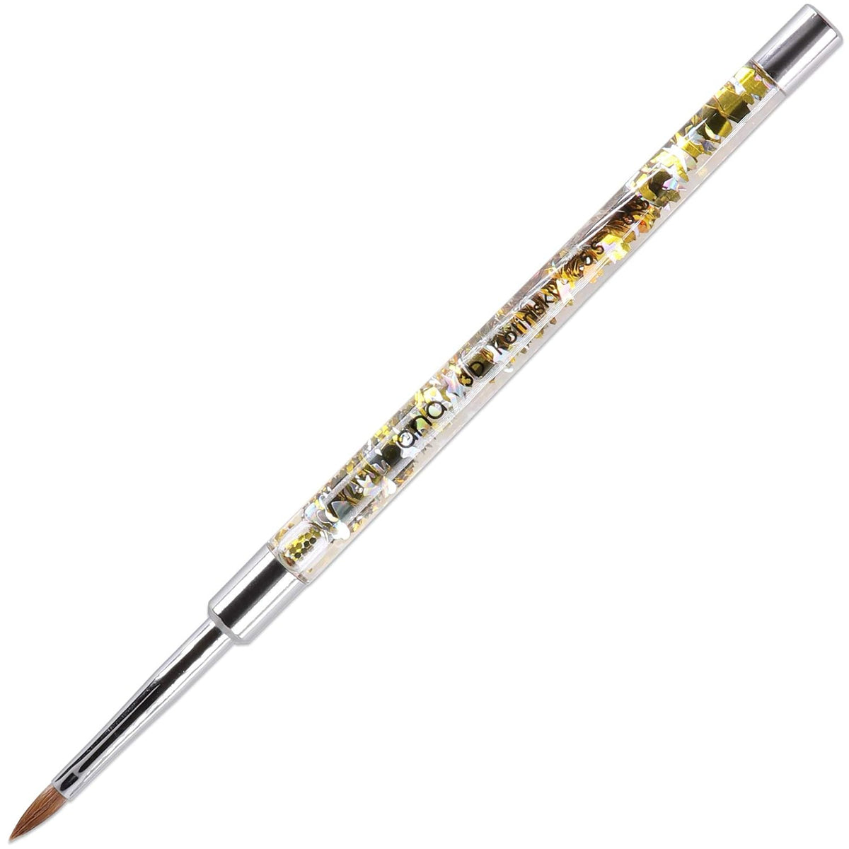 PANA Kolinsky 3D Acrylic Nail Brushes with Liquid Glitter Handle - For Professional Acrylic Powder