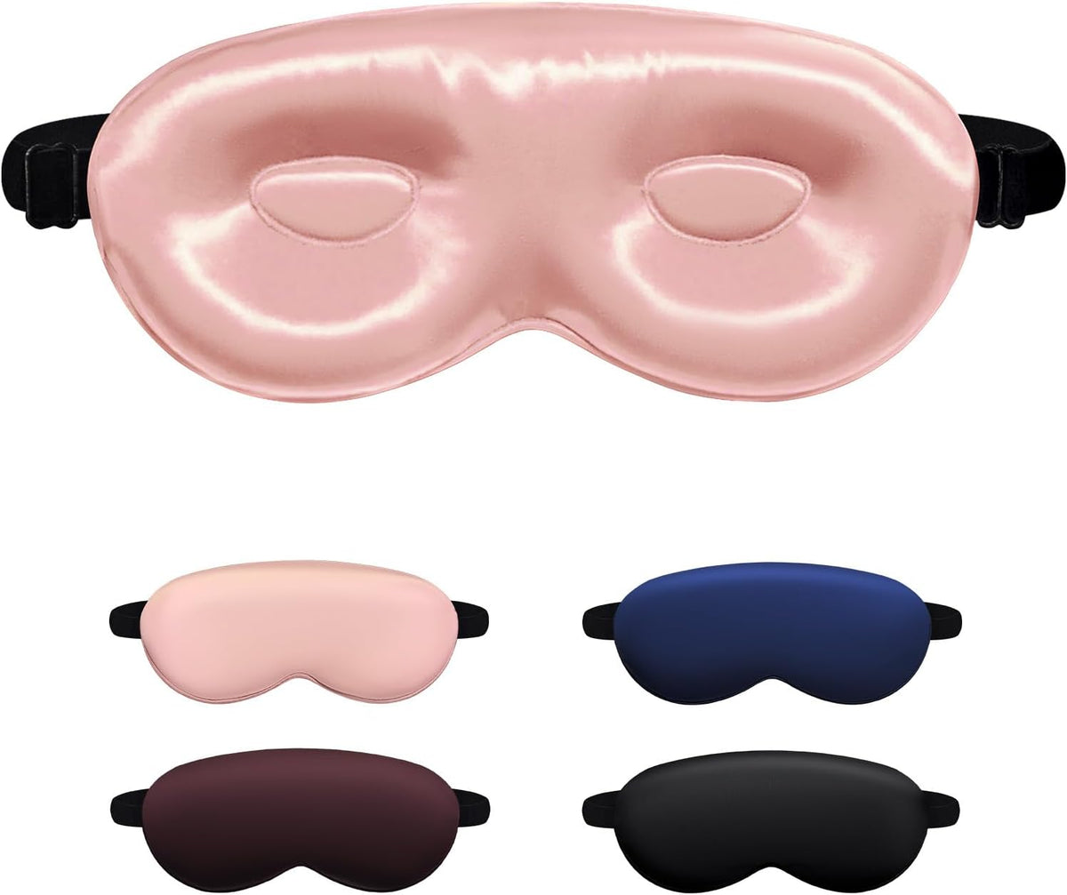 Luxury 22 Momme 100% Mulberry Silk Sleep Mask – 3D Eye Mask with Adjustable Strap, Gentle on Skin
