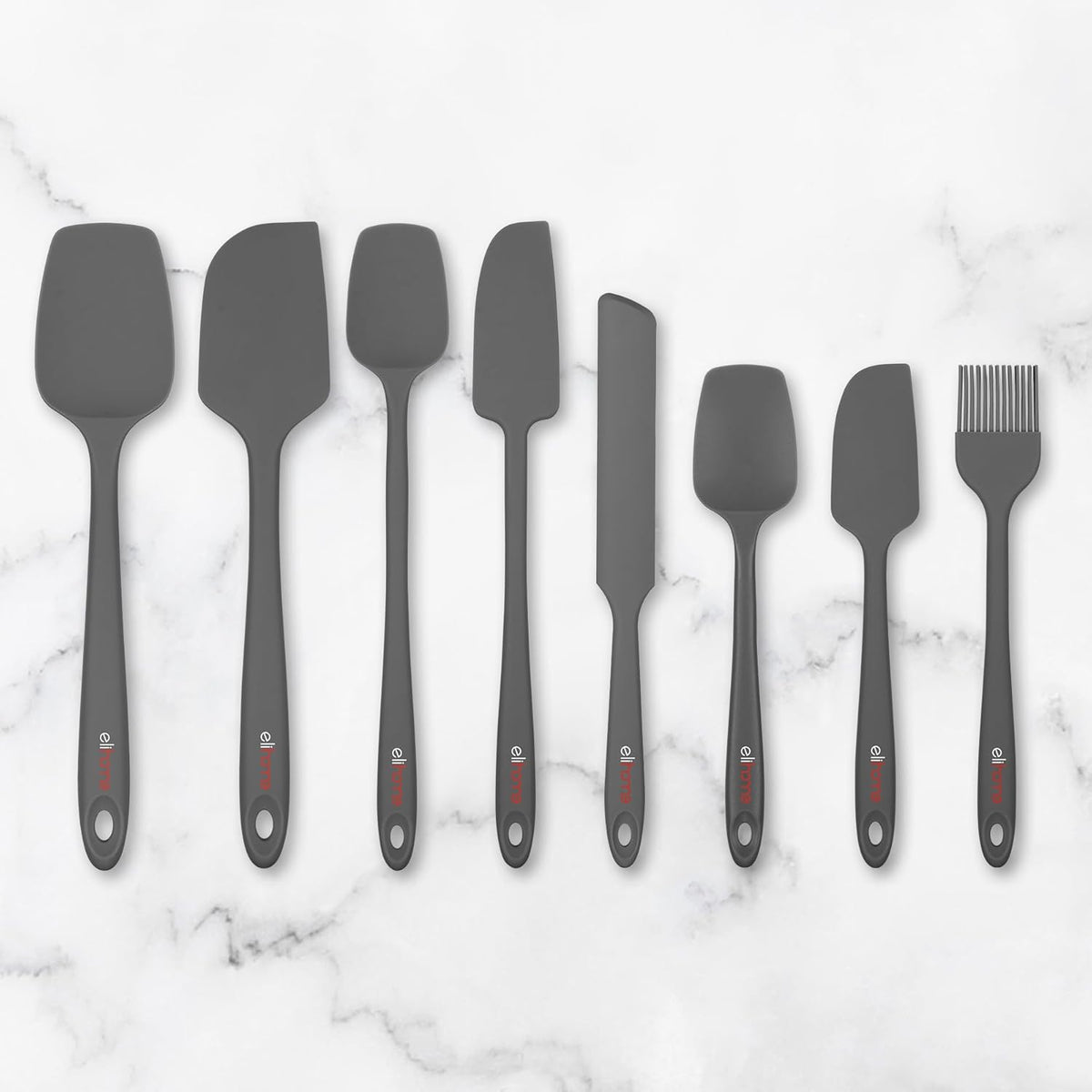 Elihome Skinny Silicone Spoonula - Non-Stick Heat Resistant Silicone Scraper Spatula for Mixing