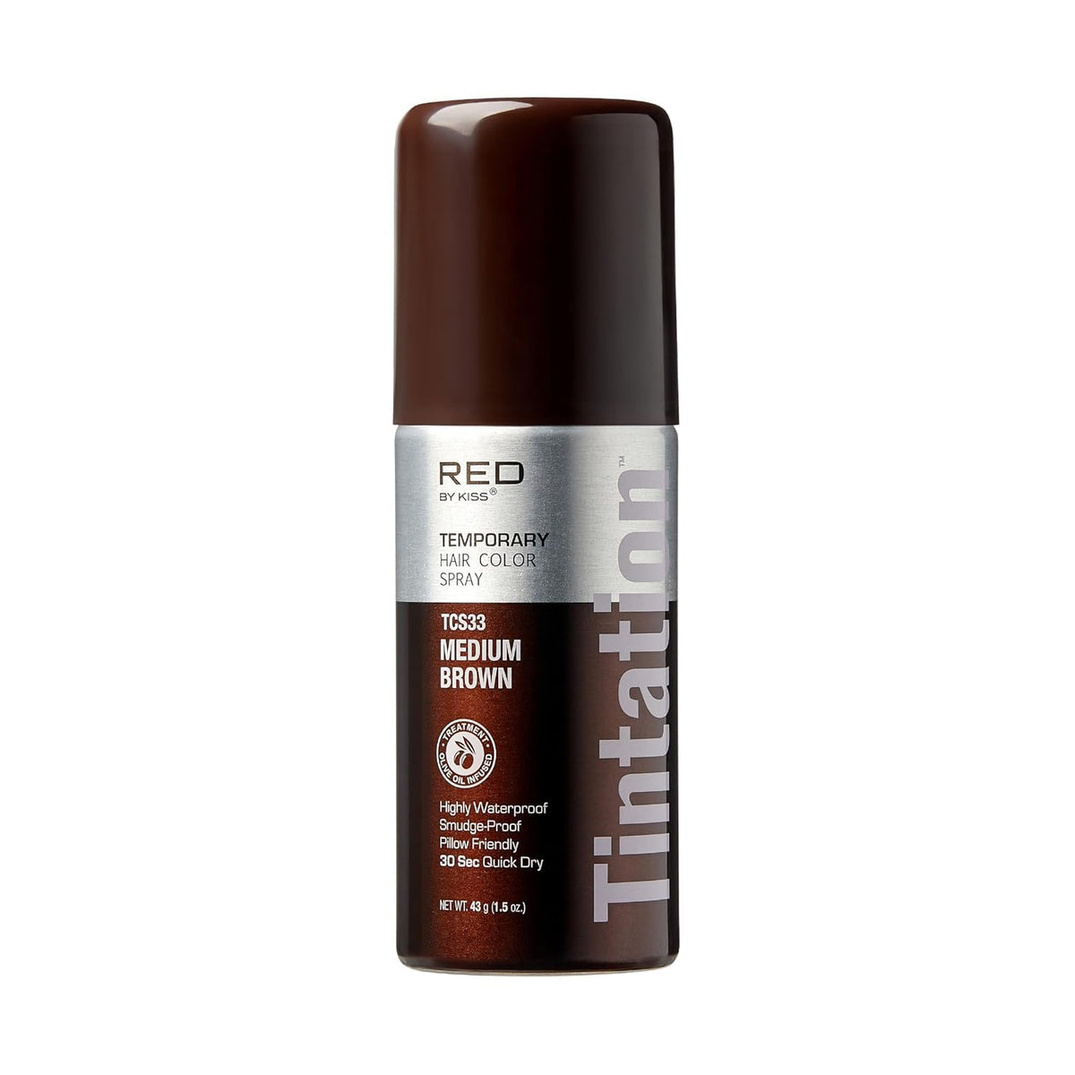 RED by Kiss 1.5OZ. Tintation Temporary Hair Color Spray, Instant Gray Root Cover Up