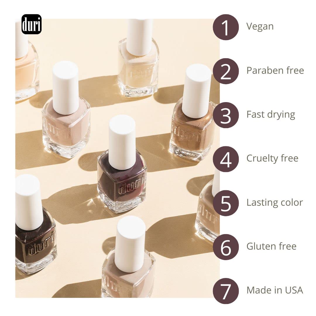 duri Nail Polish, 572 Purple Desire, Dark Shimmer Purple, Full Coverage, Lasting, Fast Drying, New