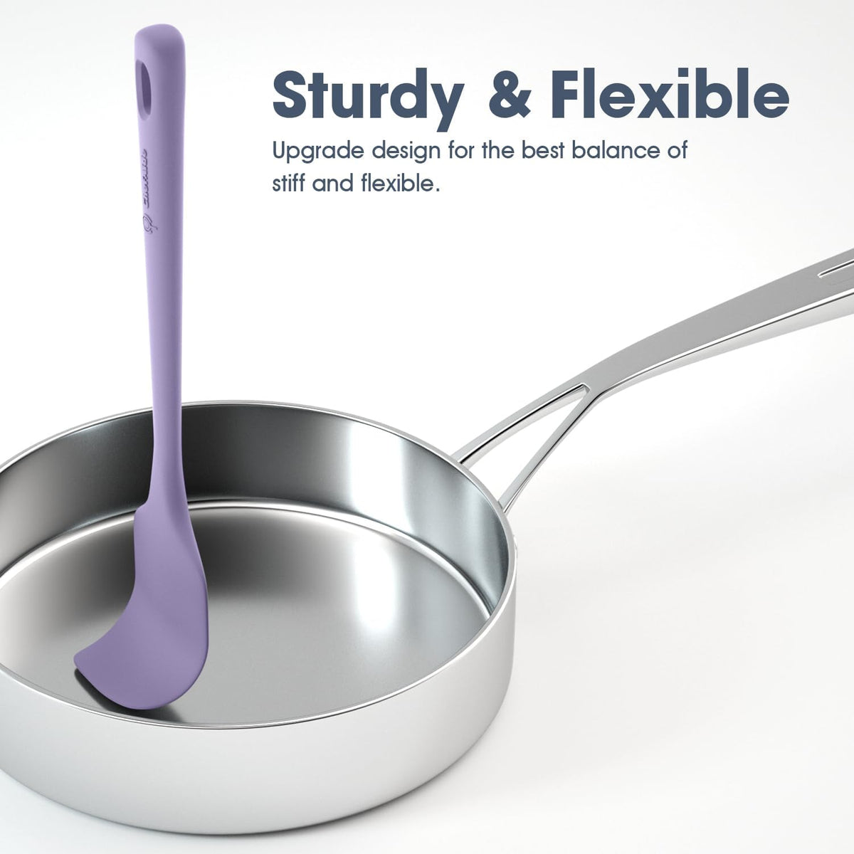 5 Pieces Silicone Spatula Set, Food Grade Rubber Spatula, Upgrade Strong Handle with Ergonomic