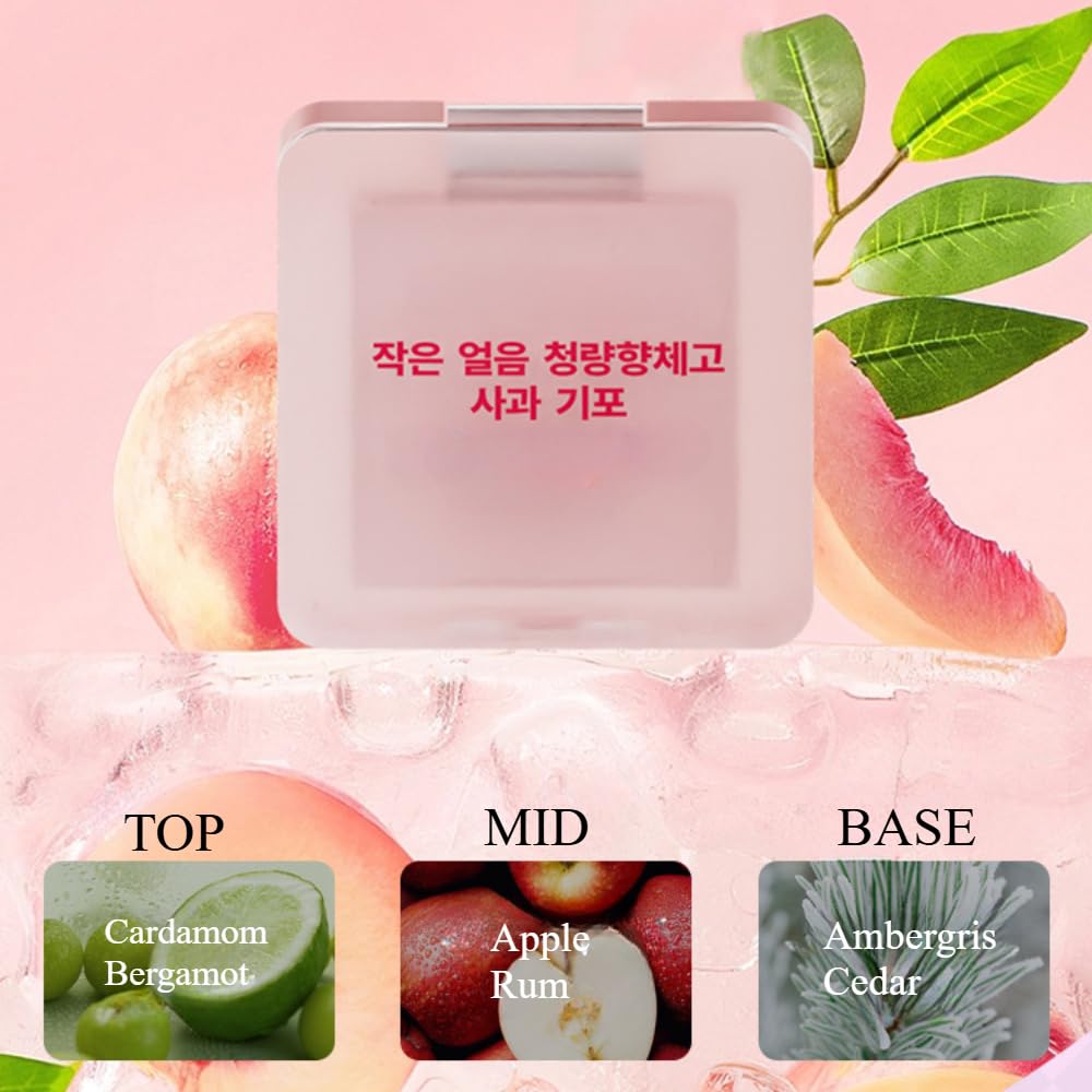 Mini Ice Cube Cooling Solid Perfume Balm - Refreshing Fruity Scent with Shimmer Highlighter