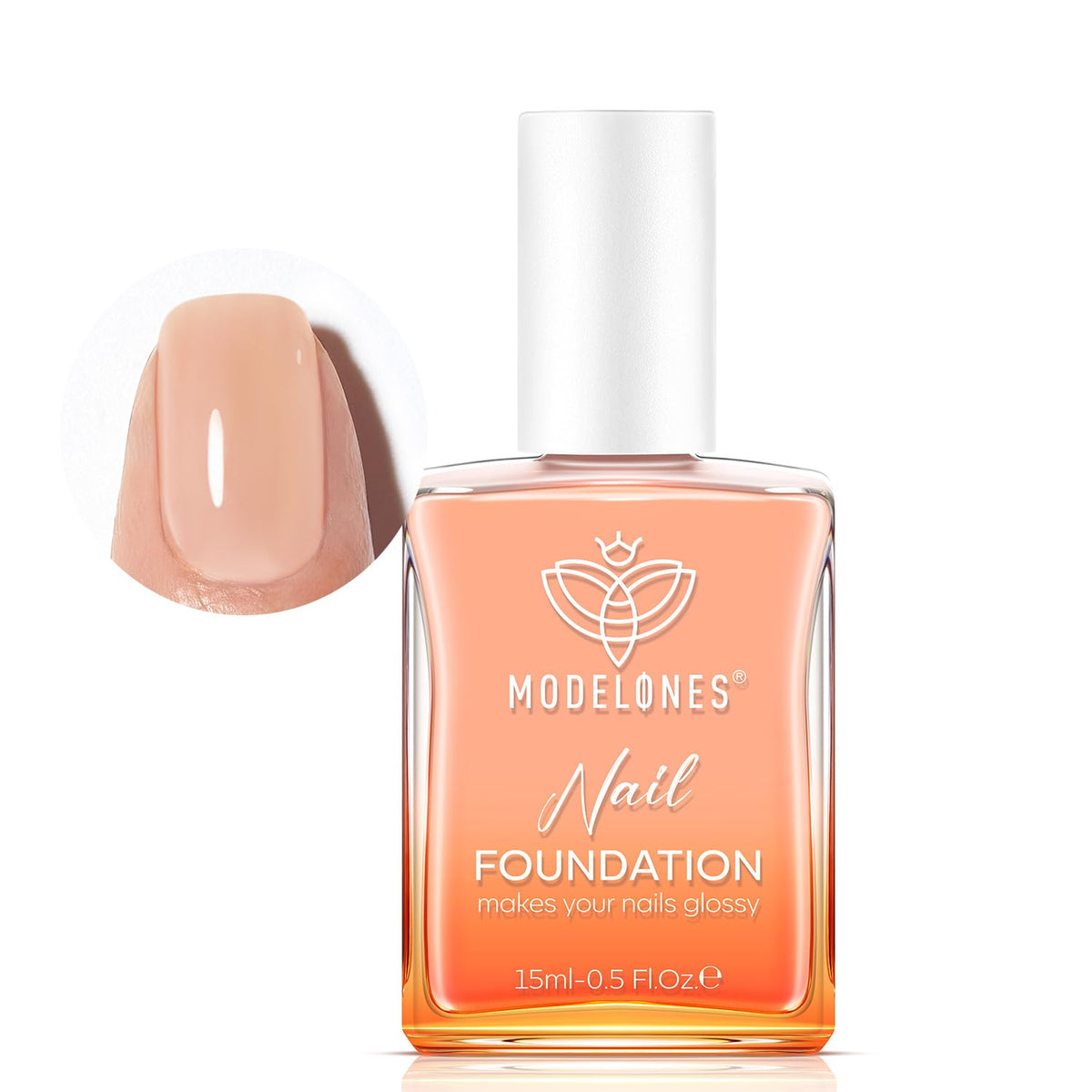 modelones Nail Strengthener Jelly Nude Nail Repair for Damaged Nails Strengthening Polish 15ml Nail