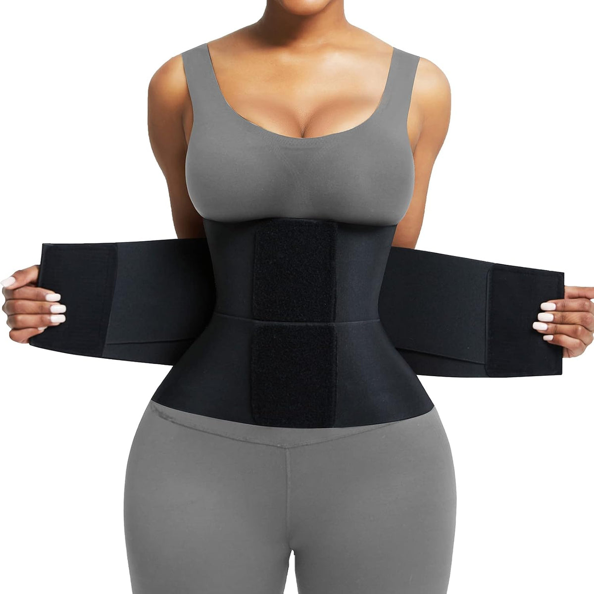 FeelinGirl Waist Trainer Belt Waist Cincher Trimmer Ab Belt Tummy Control Body Shaper with Triple