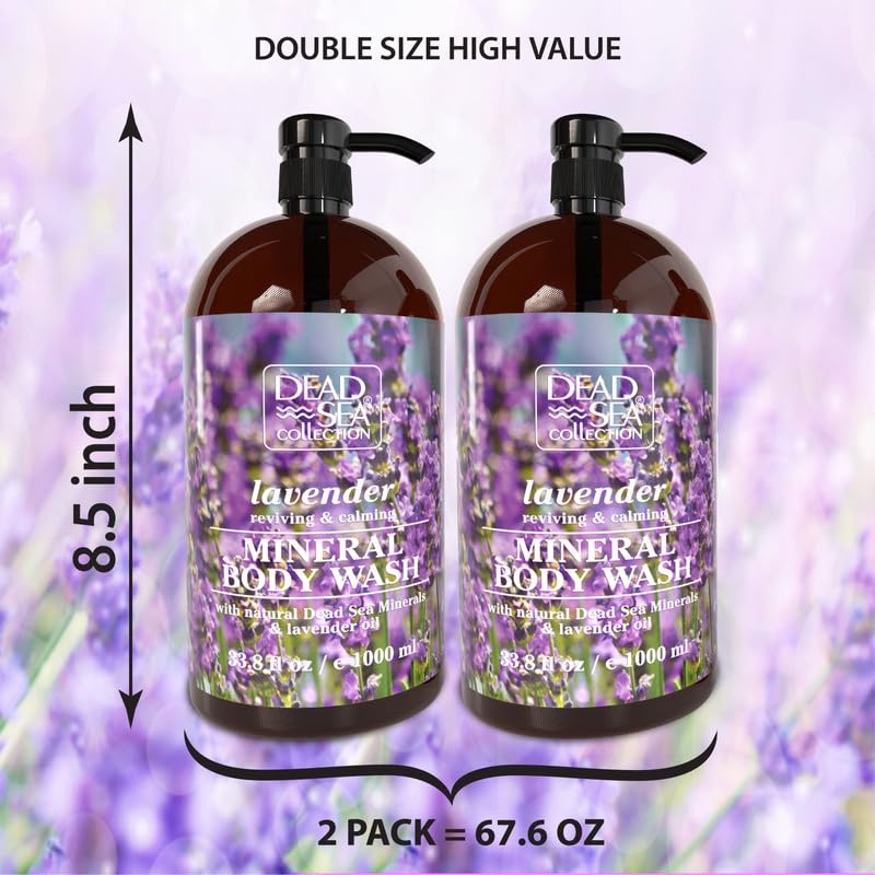 Dead Sea Collection Lavender Body Wash for Women and Men - with Pure Dead Sea Minerals and Lavender