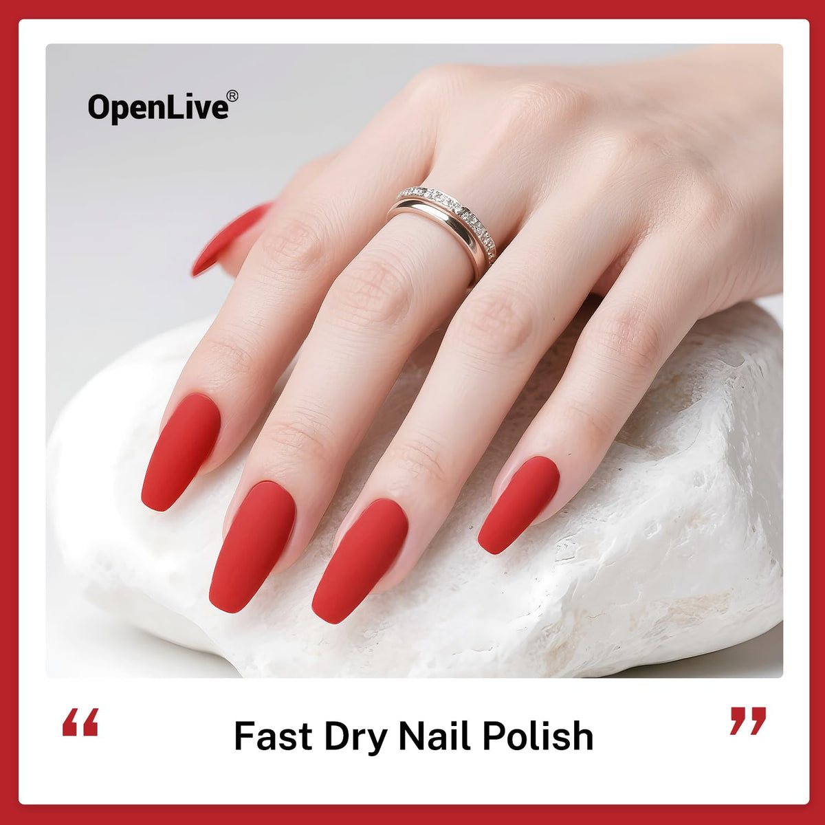 16.5ml Red Nail Polish Large Volume Quick Drying Nail Polish, Fast Drying and Long Lasting Color