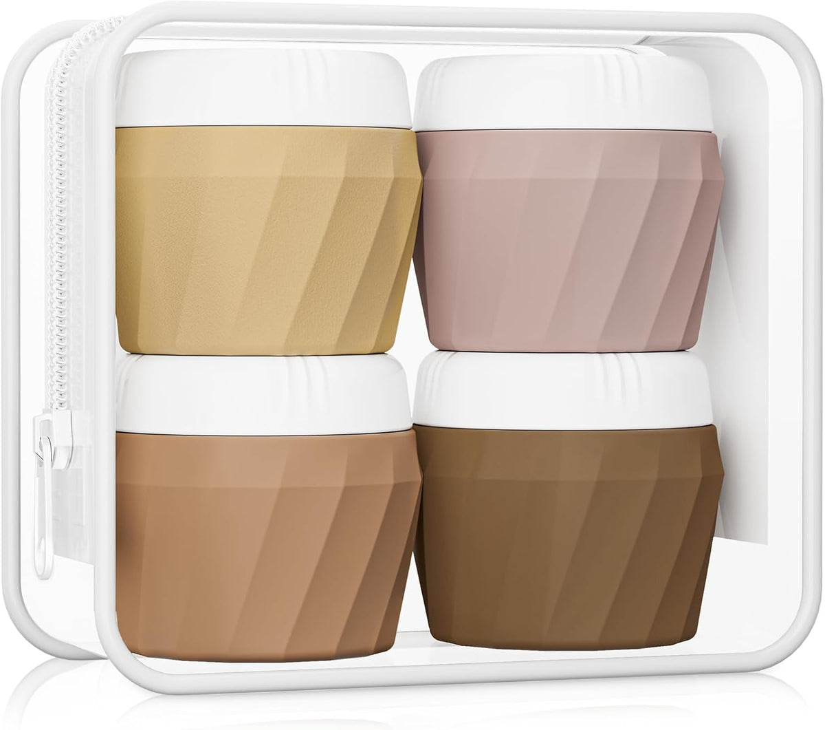 Travel Containers for Toiletries, Premium Silicone Cosmetic Cream Jars, TSA Approved Leak-Proof
