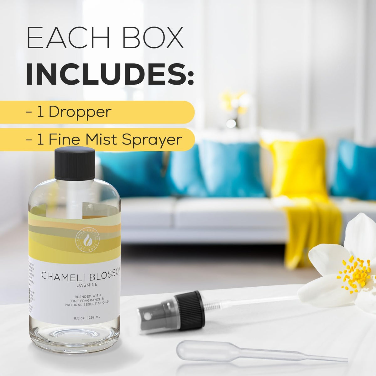 Aroma Country Chameli Blossom Diffuser Oil - Luxury Essential Oils for Diffuser Refill & Air