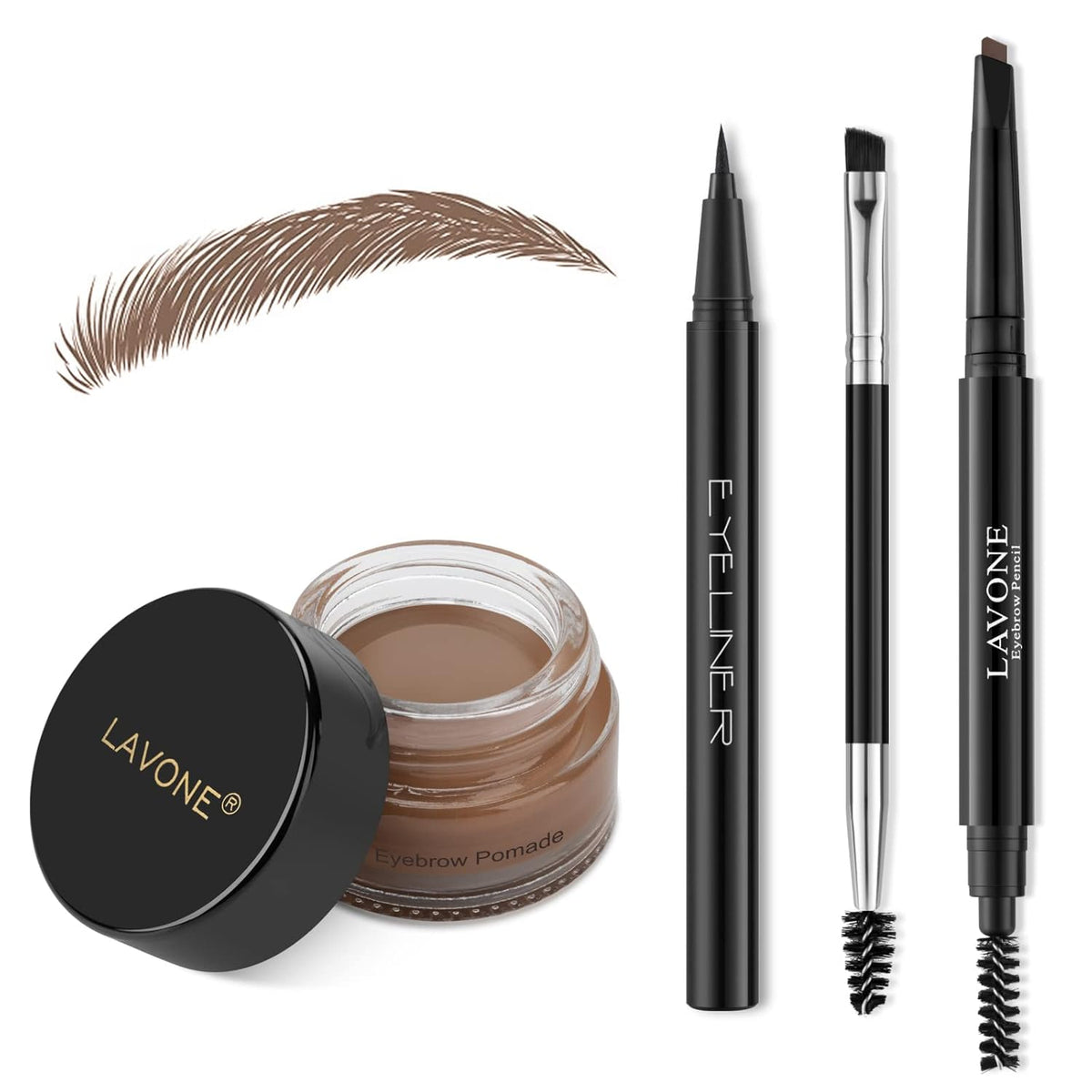 LAVONE Eyebrow Stamp Pencil Kit for Eyebrows, Makeup Brow Stamp Trio Kit with Waterproof Eyebrow