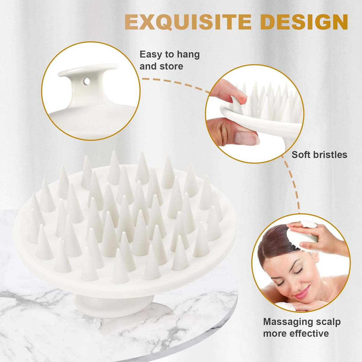 Silicone Scalp Massager Shampoo Brush, Scalp Brush for Hair Growth & Dandruff Removal, Hair