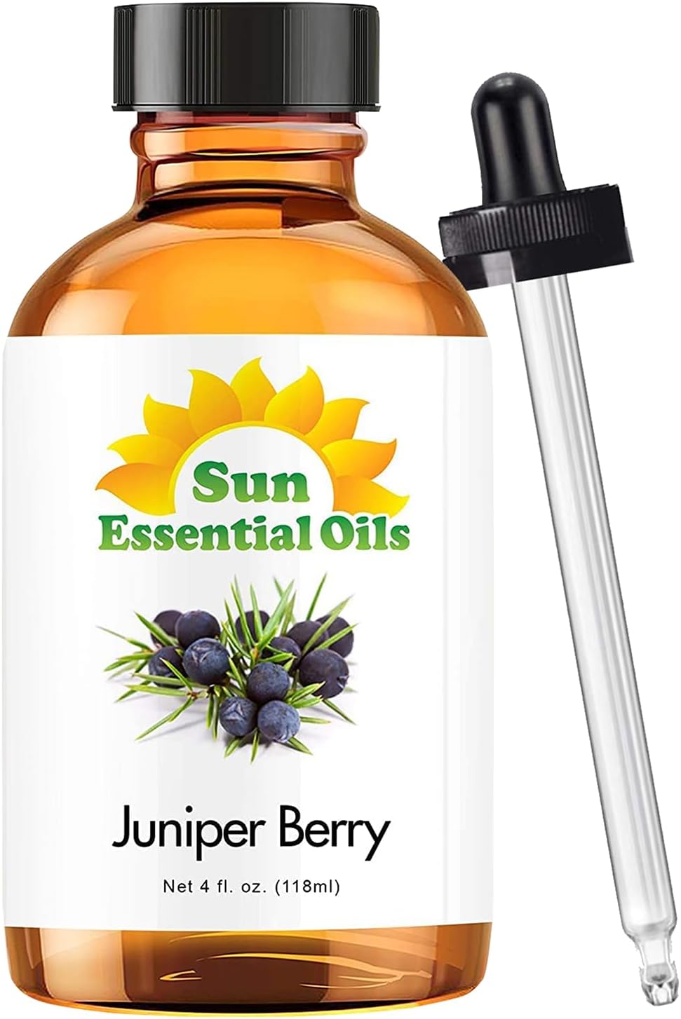 Sun Essential Oils 4oz Juniper Berry Essential Oil – Aromatherapy Oil for Candle Use (4 Fluid