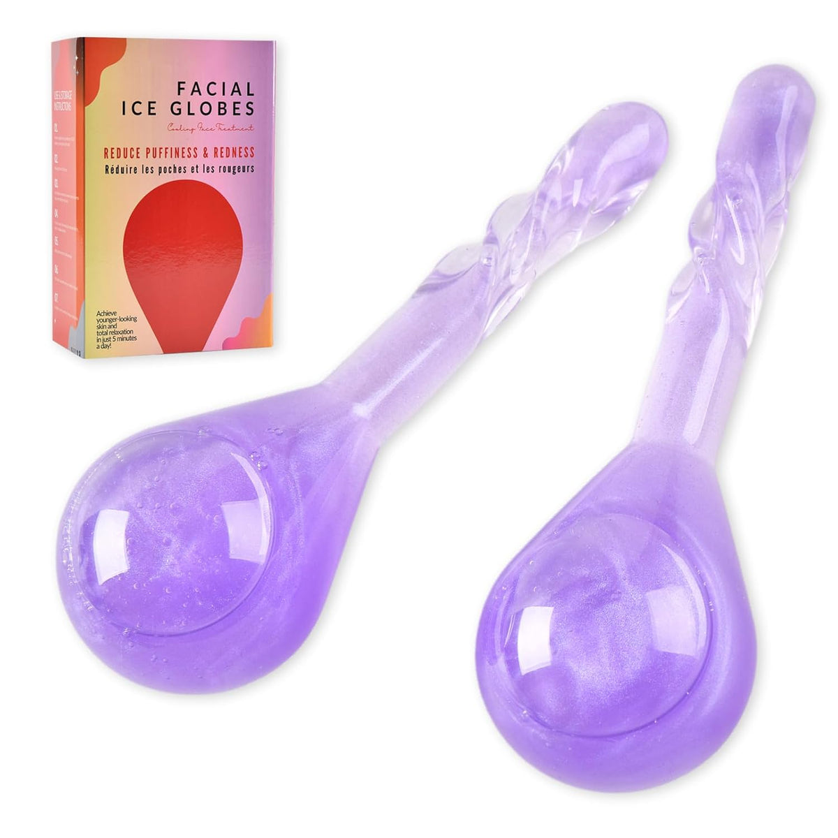 Ice Globes for Face and Eyes, Cooling Facial Massage Tool, Cryo Beauty Roller for Puffiness