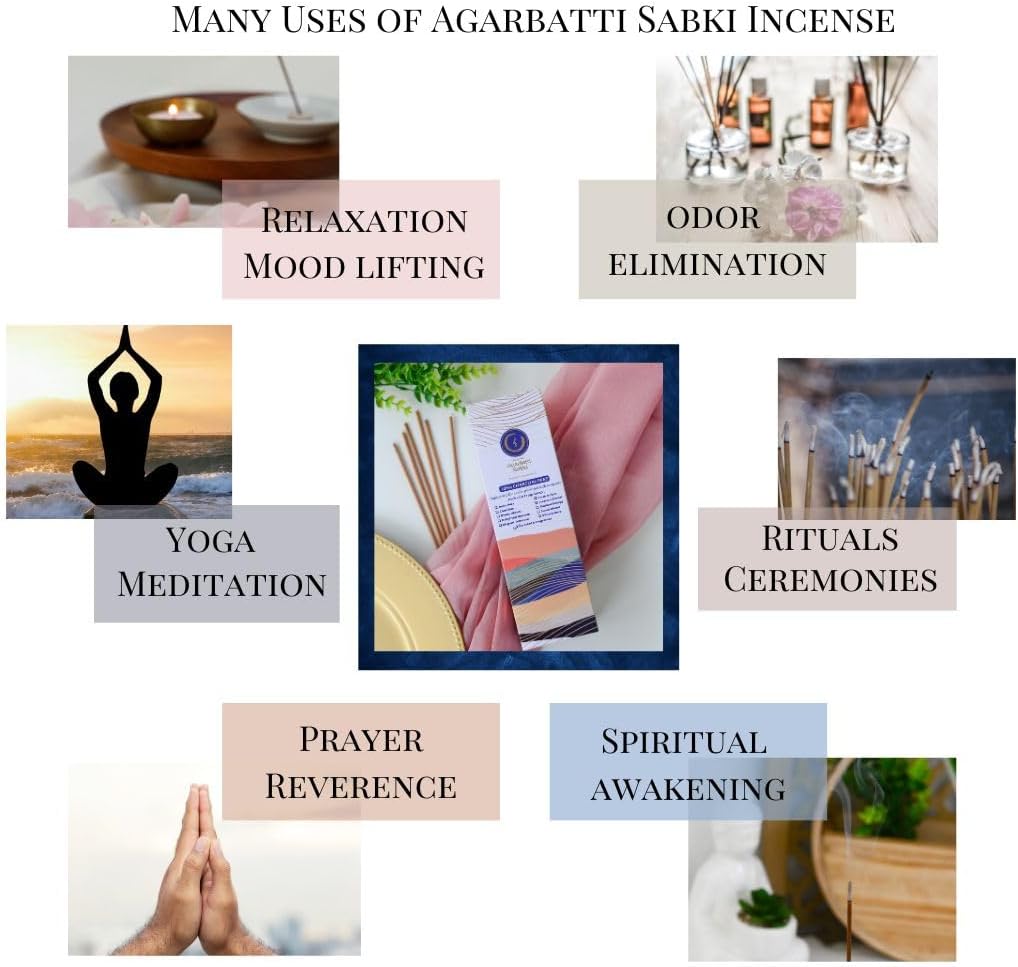 Incense Sticks Agarbatti Sabki - Pack of 6-120 Sticks, Relaxation Spiritual Healing Stress Relief