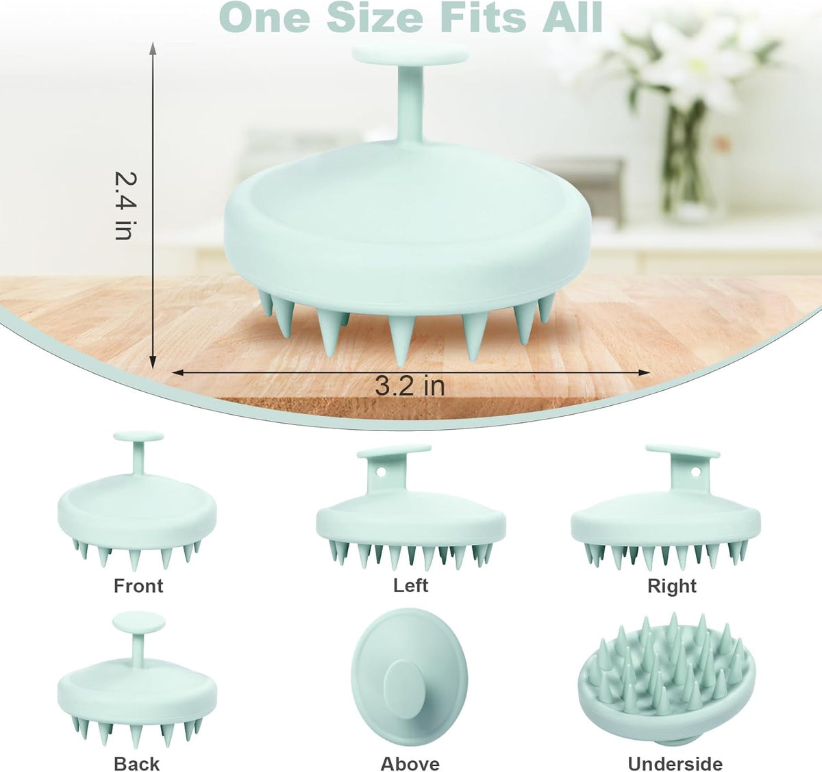 Silicone Scalp Massager, Scalp Scrubber for Hair Growth with Soft Bristles, Scalp Exfoliator Brush