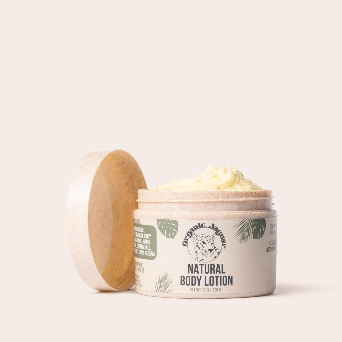 Natural Body Lotion, 8 oz, Moisturizer With Essential Oils, Vitamin E Oil, Beeswax, Extra Virgin