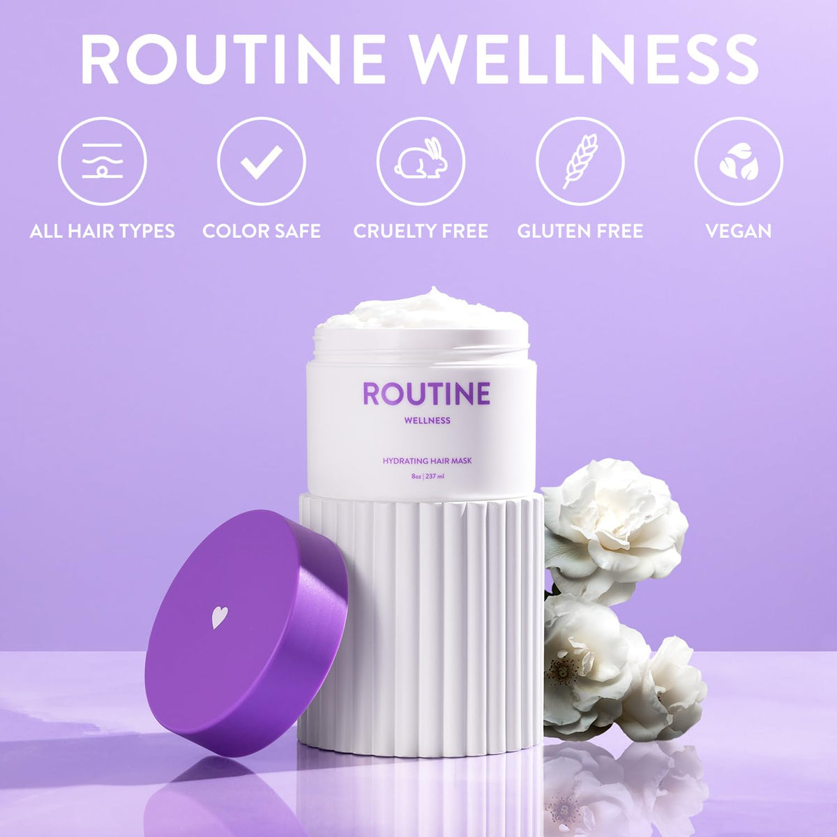 Routine Wellness Deep Conditioning Hair Mask for Dry Damaged Hair - Hydrating, Moisturizing Repair