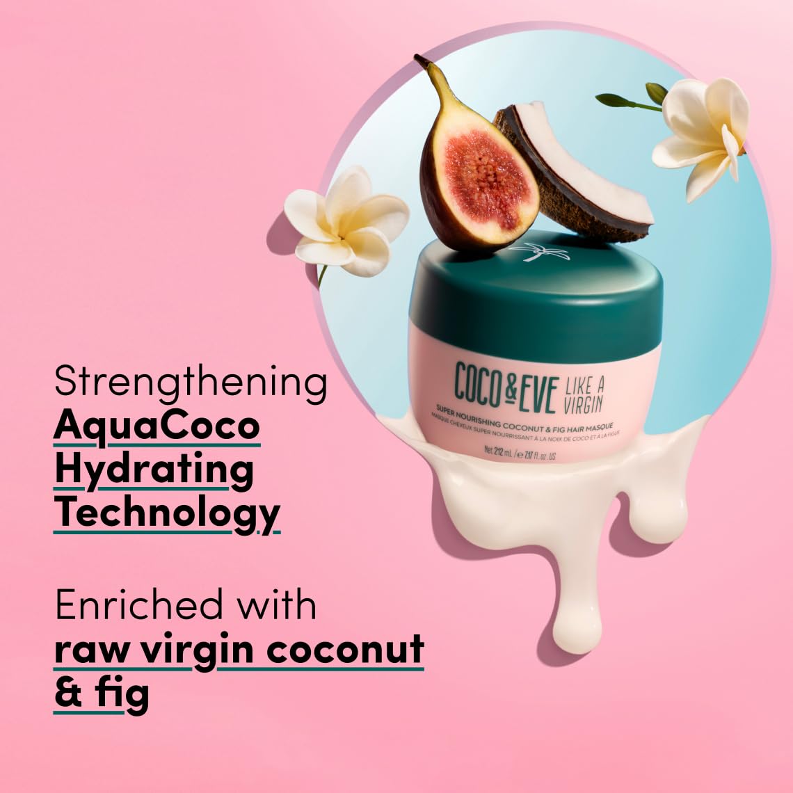 Coco & Eve Like a Virgin Hair Masque - Coconut & Fig Hair Mask for Dry Damaged hair with Shea