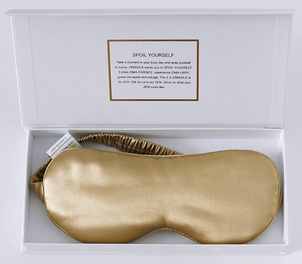 ZIMASILK Adjustable 100% 22 Momme Mulberry Silk Sleep Mask for Sleeping, Filled with Premium
