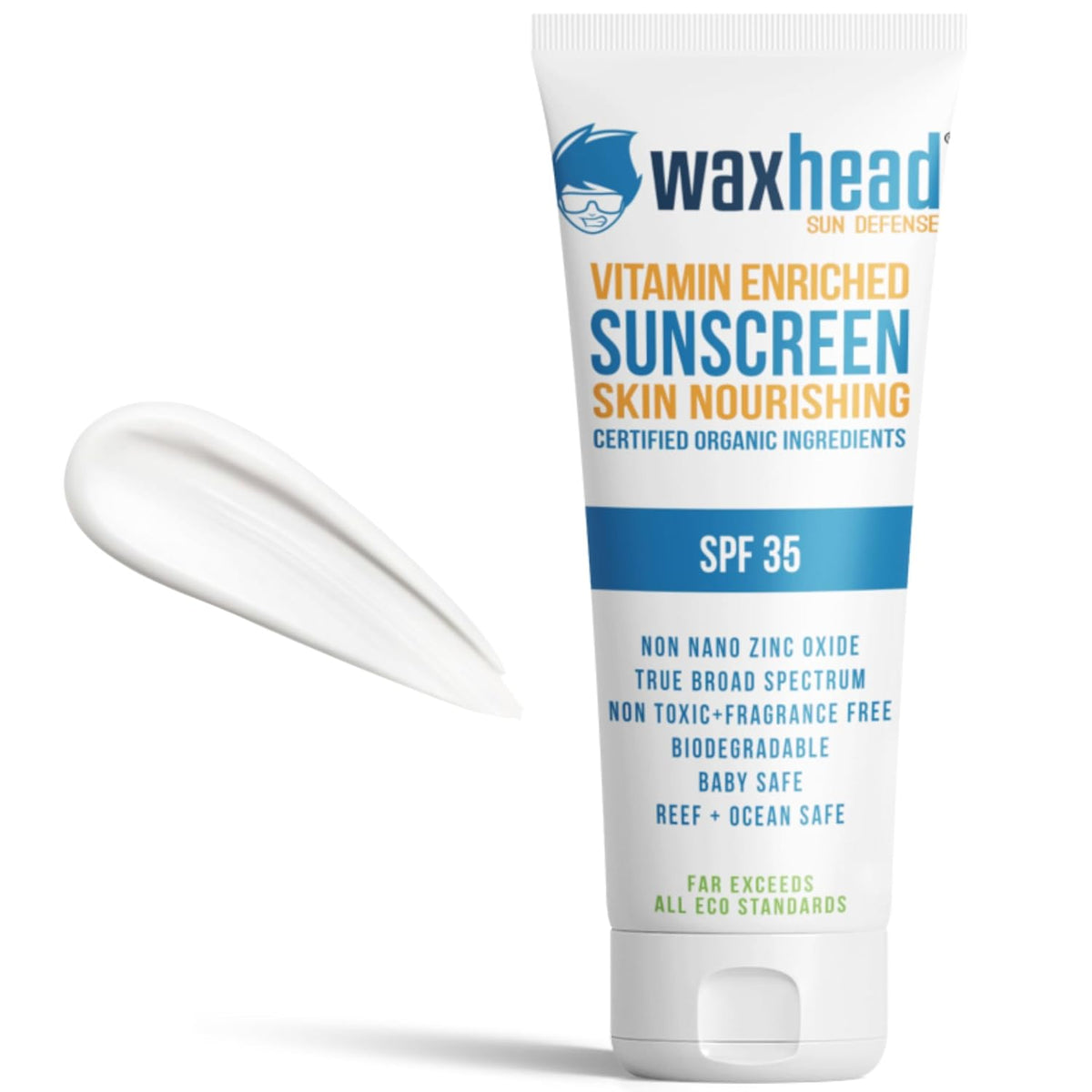 Waxhead Non-Nano Zinc Oxide Sunscreen, EWG Sunscreen with Zinc Oxide for Face + Body, Mineral