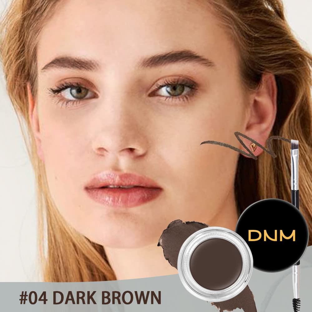 evpct Dark Brown Eyebrow Powder Pomade Gel Shaper Makeup Kit with Dual-ended Brush, Eyebrow Stencil