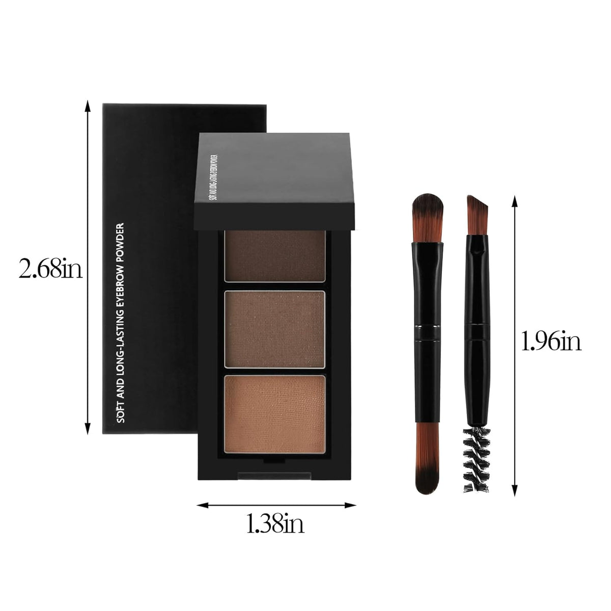 3 Colors Eyebrow Makeup Kit, Professional Brow Contour Palette, Waterproof Long-lasting Eyebrow