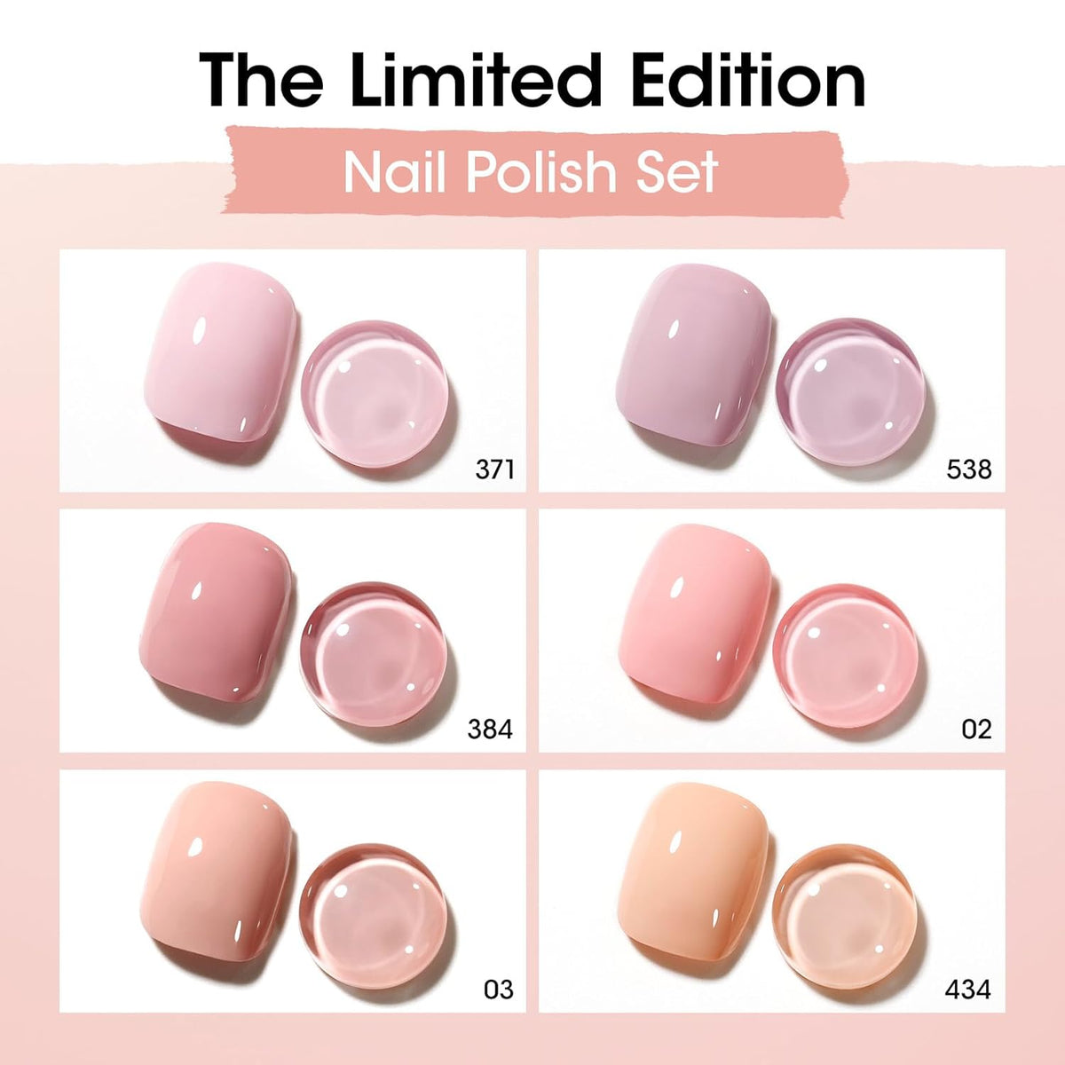 GELLEN Nude Nail Polish, Quick Air Dry Natural Traditional Regular Nail Polish 6 Colors Neutral Set