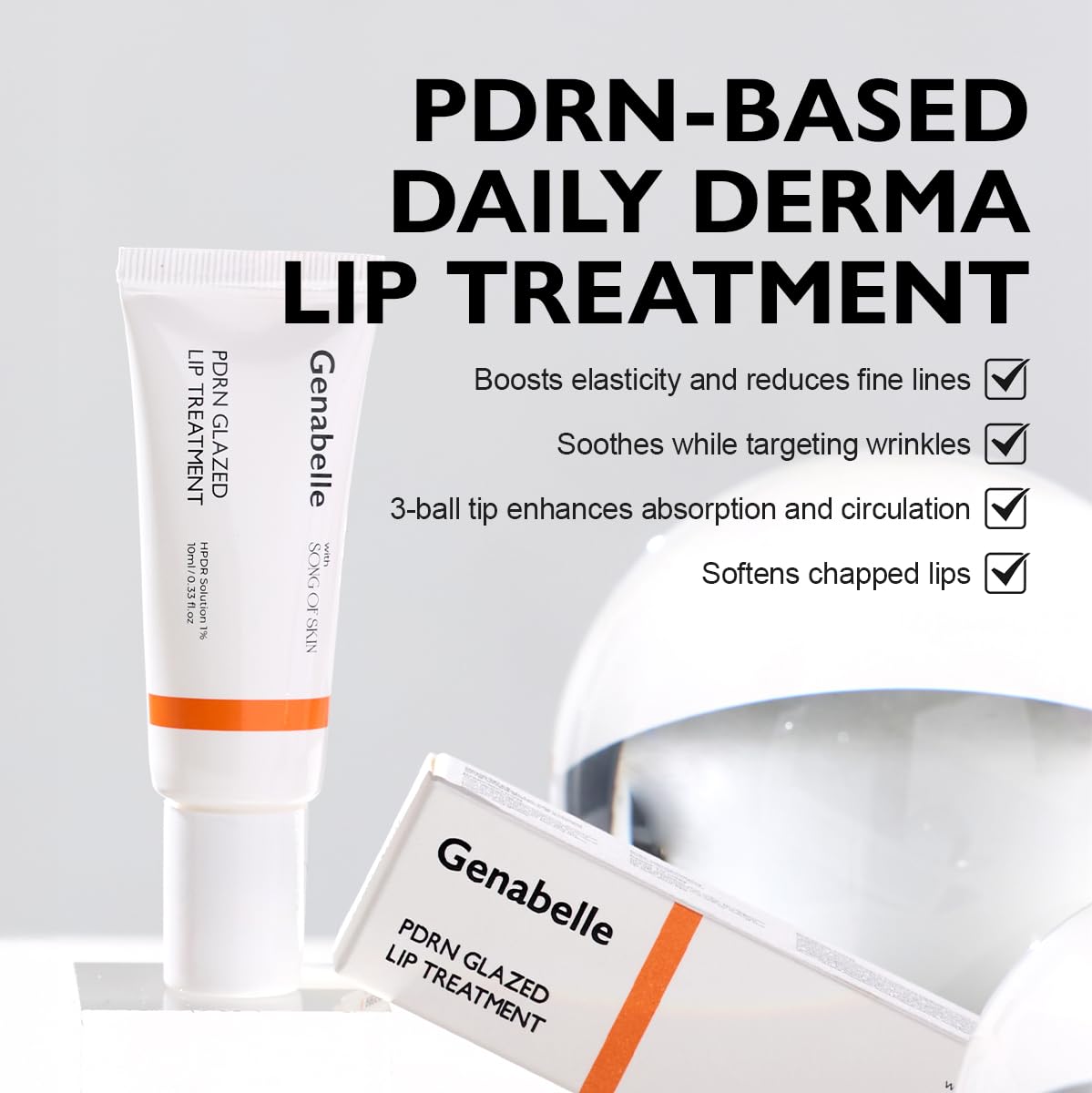 PDRN Glazed Lip Treatment – Hydrating & Plumping Lip Balm with PDRN & Peptides for Soft, Glossy