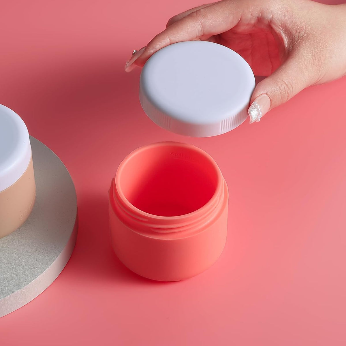 Travel Containers for Toiletries, Silicone Cream Jars BPA-Free, Leak-proof 1.35oz Travel Size