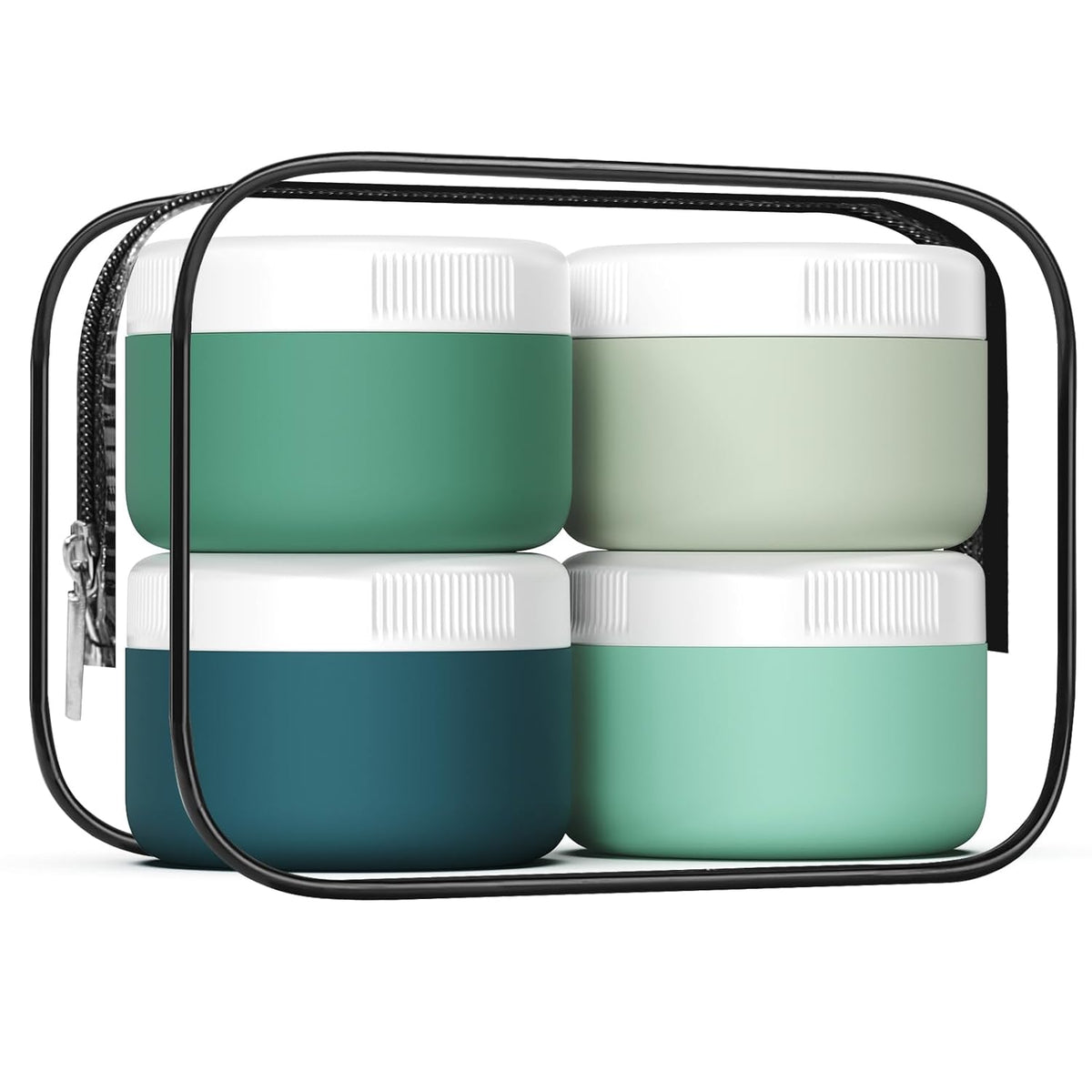 Travel Containers for Toiletries, Silicone Cream Jars BPA-Free, Leak-proof 2oz Travel Size