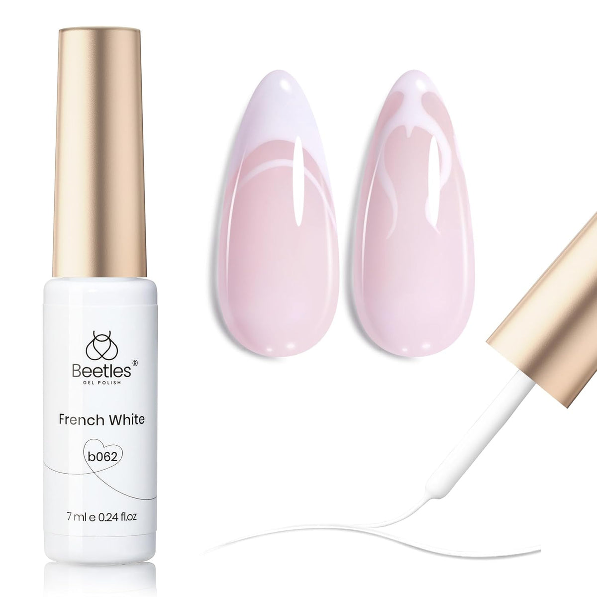 Beetles White Gel Liner Nail Polish 7ml French Tip Gel Polish White Nail Art Painting for Thin Line