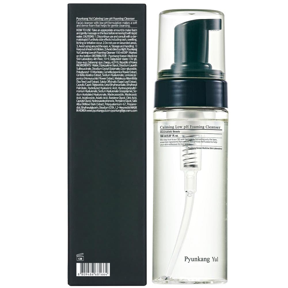 Pyunkang Yul PKY Calming Low pH Foaming Cleanser | Daily Face Wash & Makeup Remover with Tea Tree