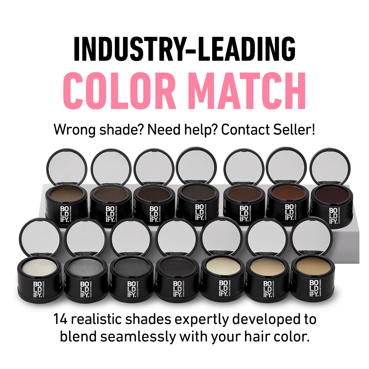 BOLDIFY Hairline Powder - Root Touch Up Hair Color for Gray Coverage - Bald Spot Concealing Hair