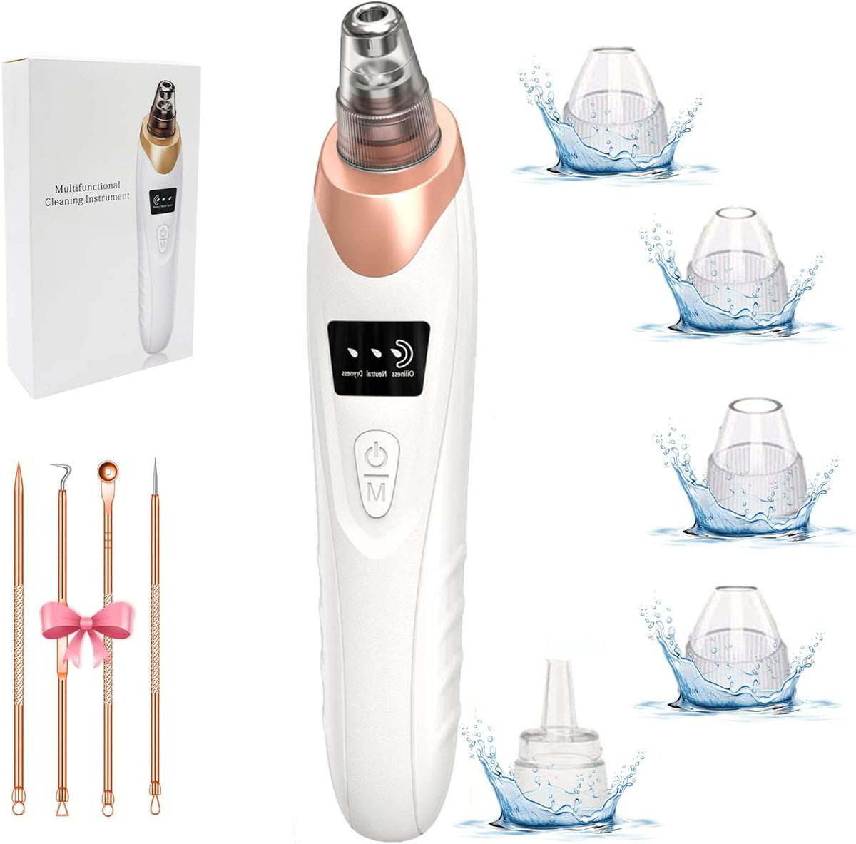 2025 Blackhead Remover Pore Vacuum,Facial Pore Cleaner-5 Suction Power,5 Probes,USB Rechargeable