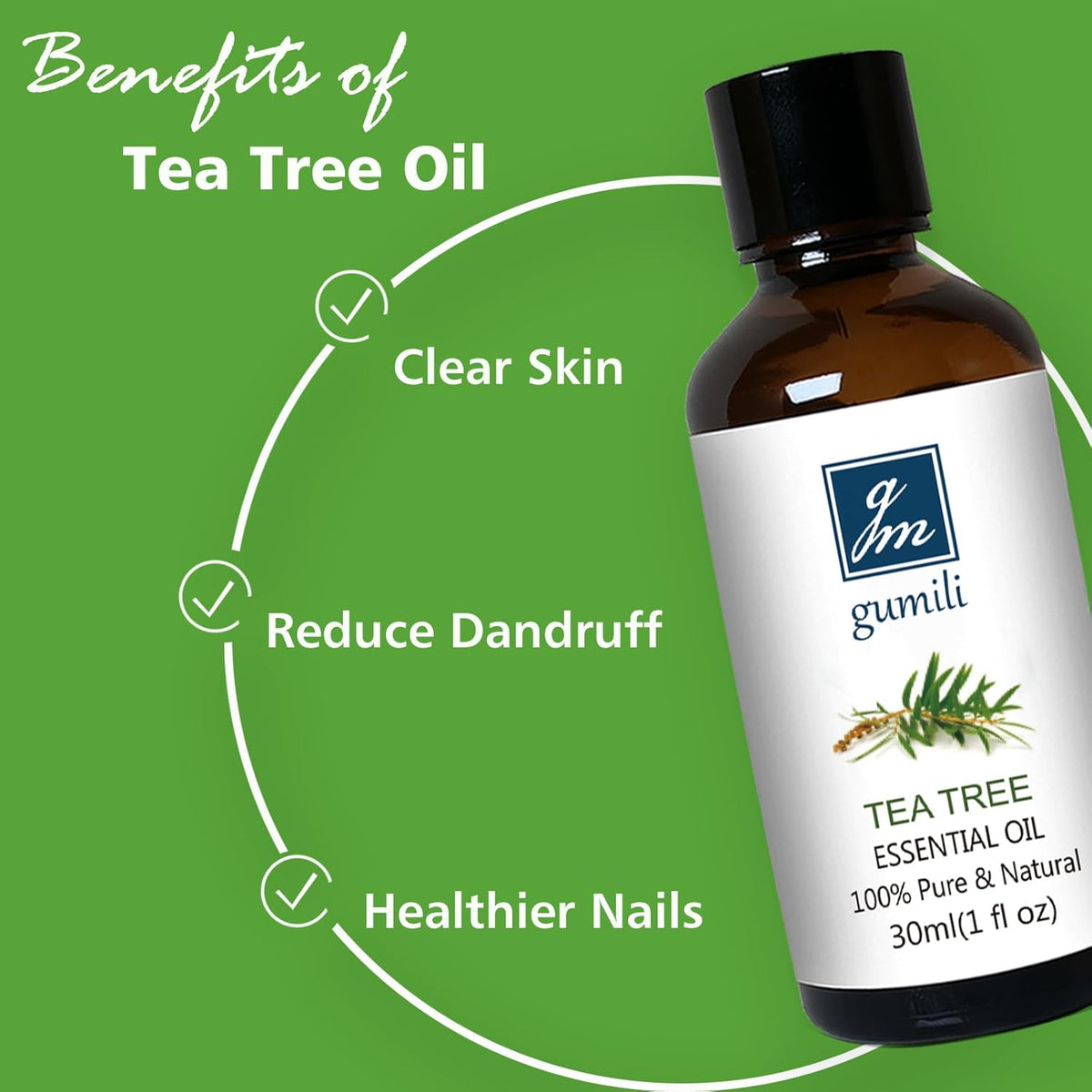 Tea Tree Oil for Skin, Hair, Nail Fungus, Face Body Wash, Foot Soak, Spray, 100% Pure Tea Tree