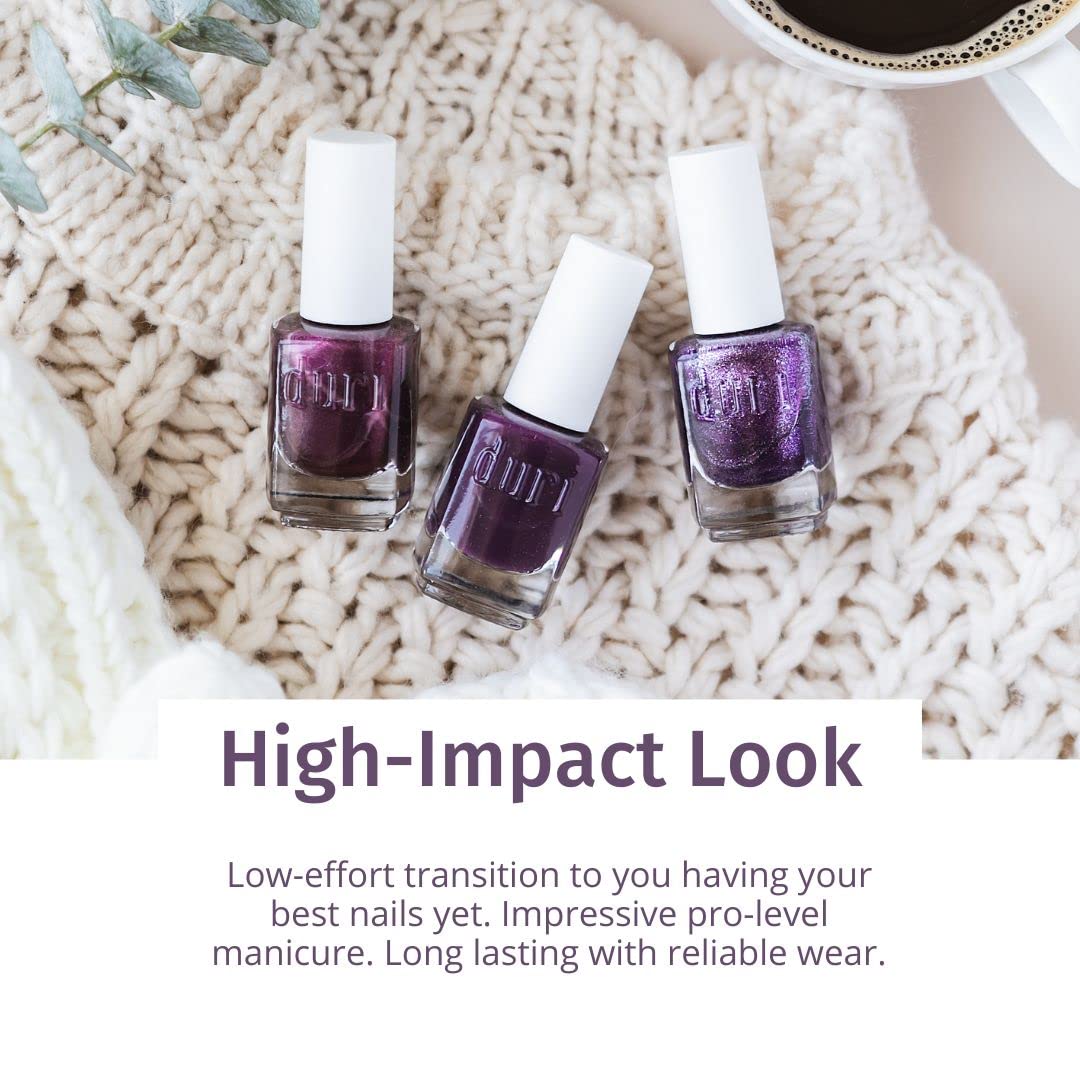 duri Nail Polish, 474 Encore, Shimmer Midnight Blue Lacquer Opaque Coverage, 0.5 fl.oz.
