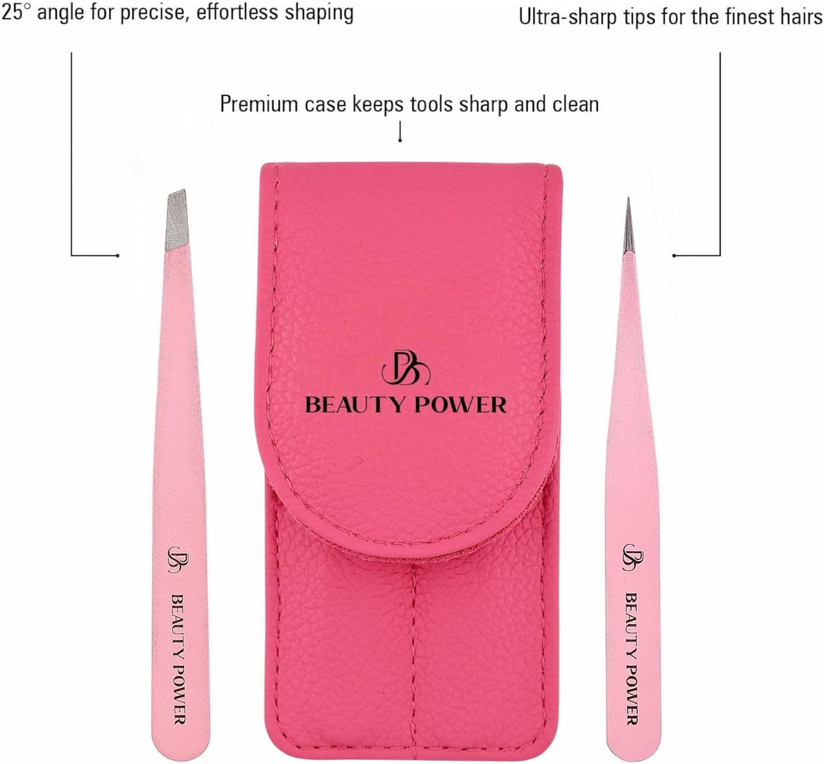 Professional Tweezers Set – Slant & Point, Ultra Precision German Stainless Steel Tweezers for