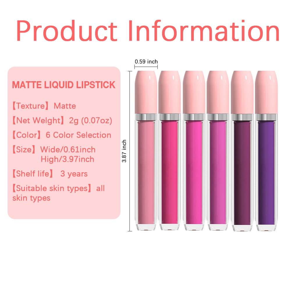 BINGBRUSH Super Matte Longwear No-Budge Stay On Smudge Proof Liquid Lipstick Long Lasting Makeup