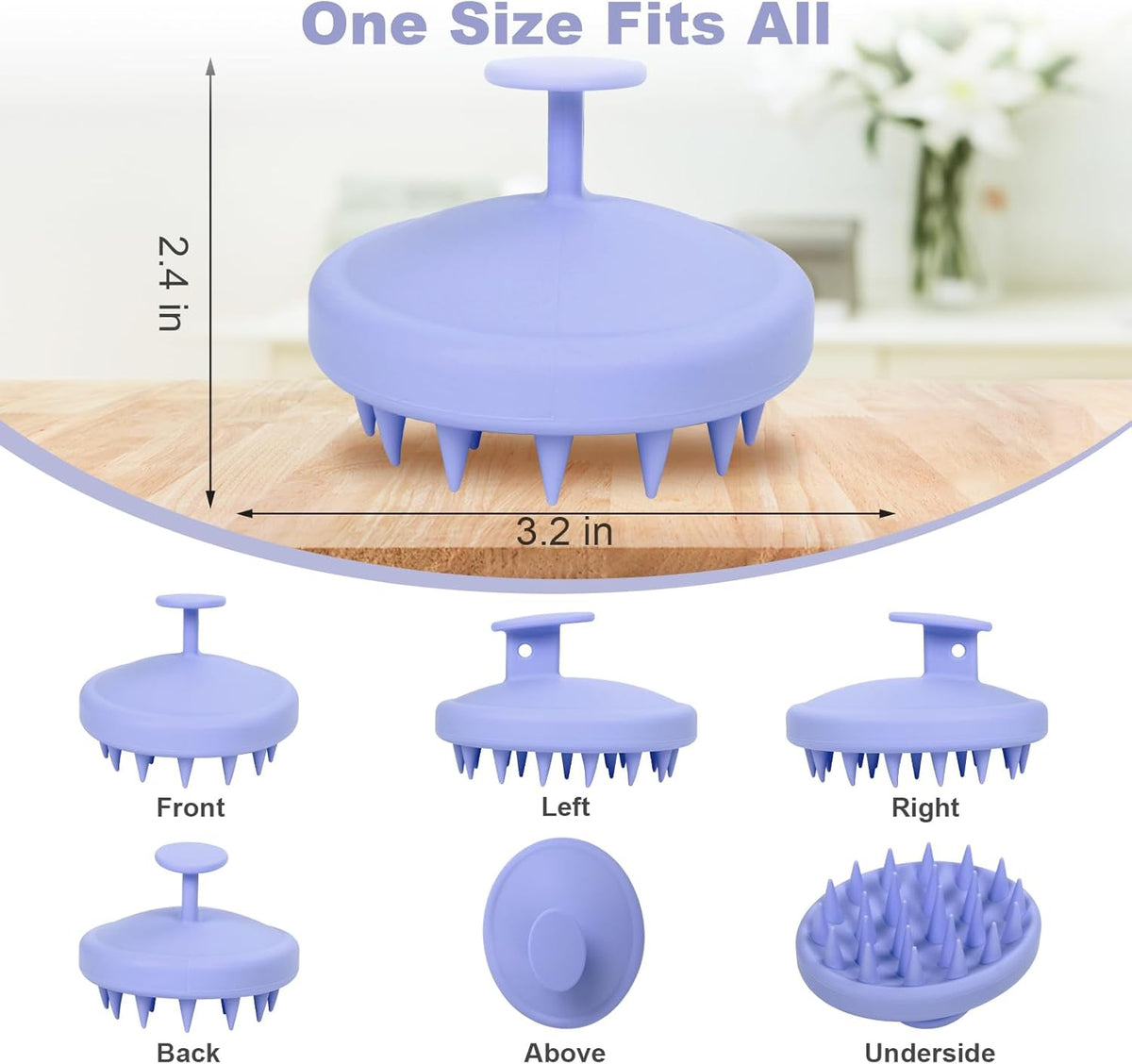 Silicone Scalp Massager, Scalp Scrubber for Hair Growth with Soft Bristles, Scalp Exfoliator Brush