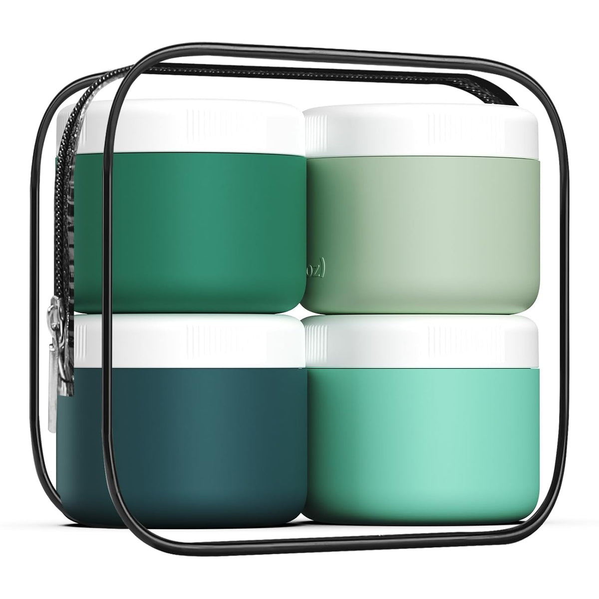 Travel Containers for Toiletries, Silicone Cream Jars BPA-Free, Leak-proof 3oz Travel Size