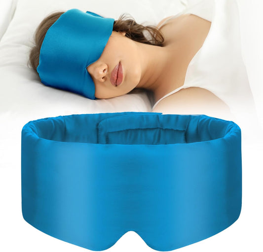 100% Mulberry Silk Sleep Mask Eye Mask for Women Man with Adjustable Band, for Side Sleeper