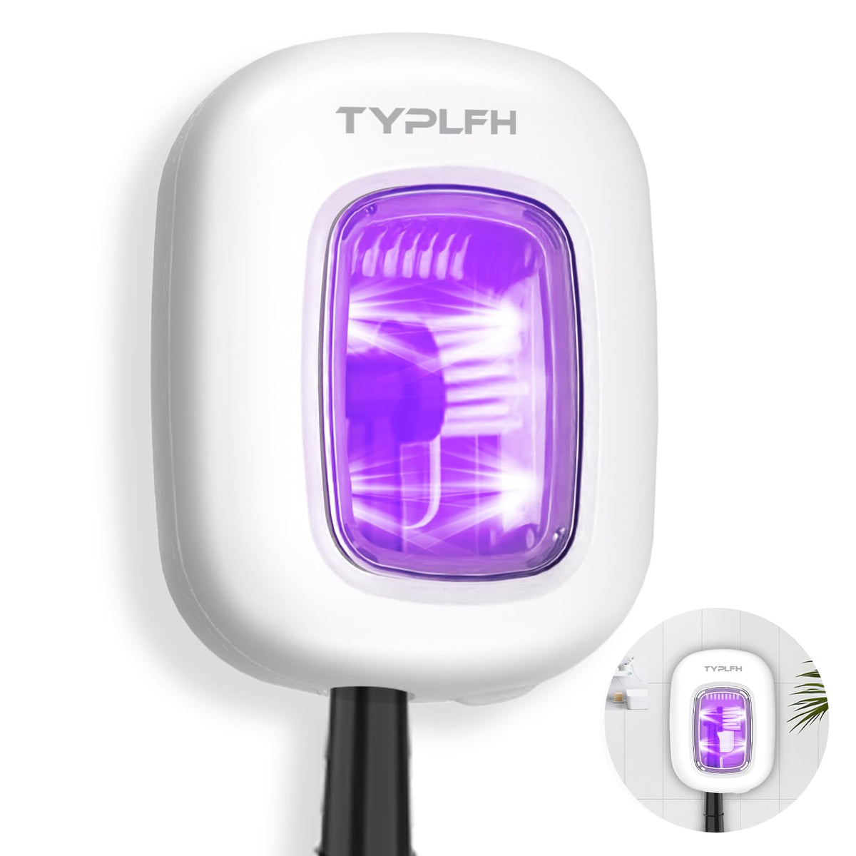 Toothbrush Sanitizer and Holder, TYPLFH Wall Mounted Toothbrush Covers Holders for Bathrooms