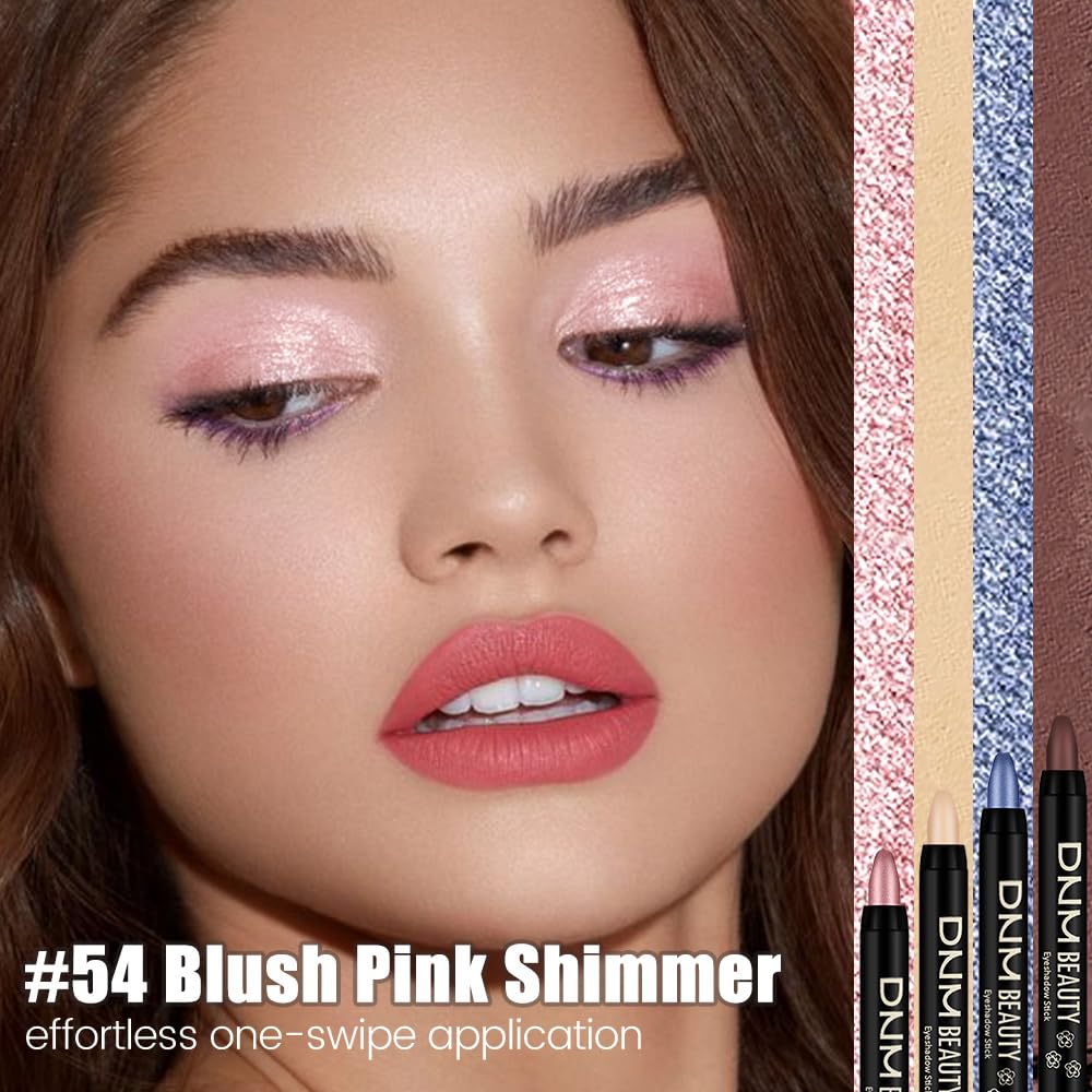 Kaely Cream Eye Shadow Sticks, Blush Pink Shimmer Eyeliner Pencil Eyeshadow Palette Makeup, Eye
