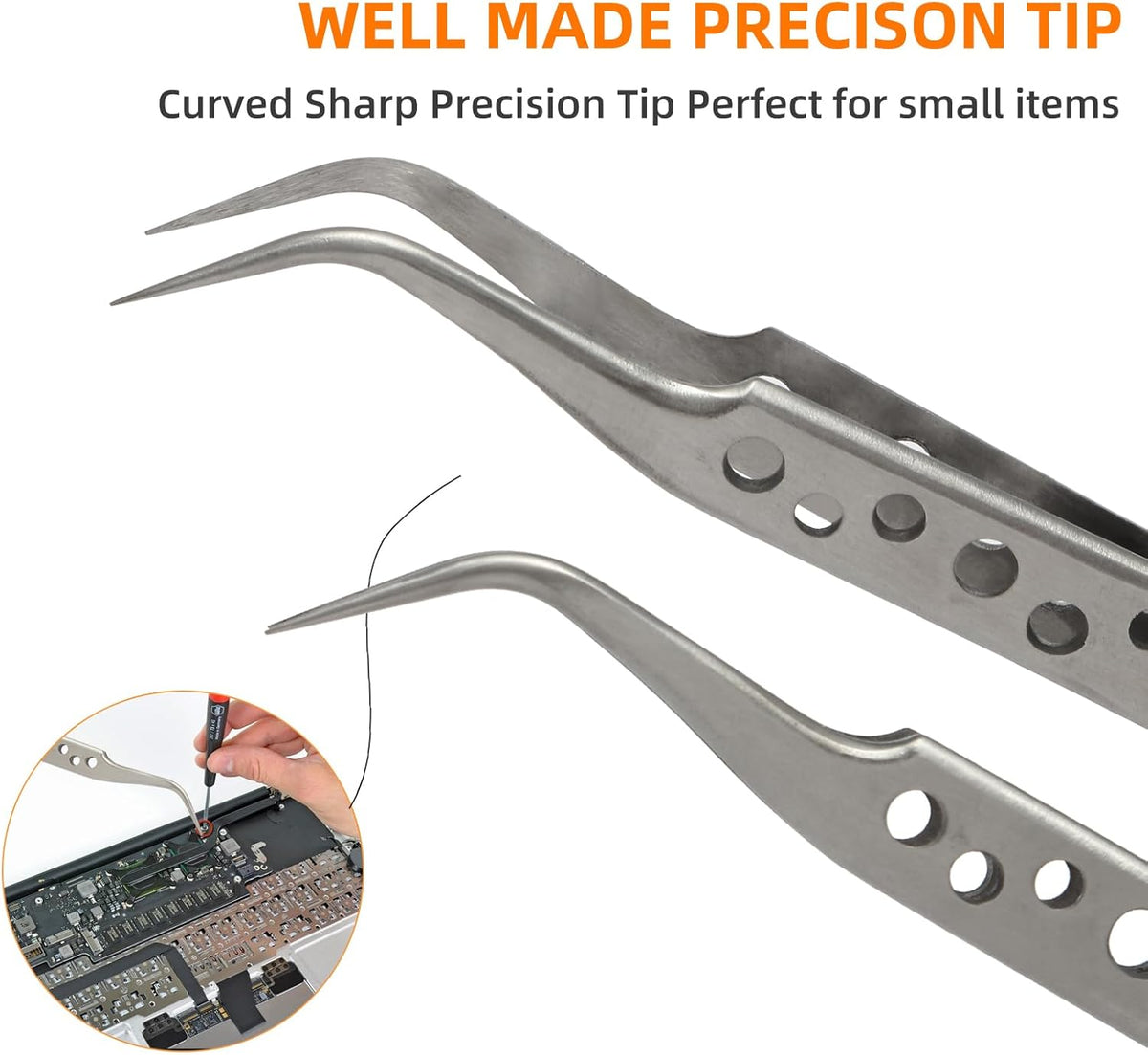 FEITA Precision Tweezer Set - Tweezers for Crafts, Jewelry, Lash Extensions, Electronics & Hobby