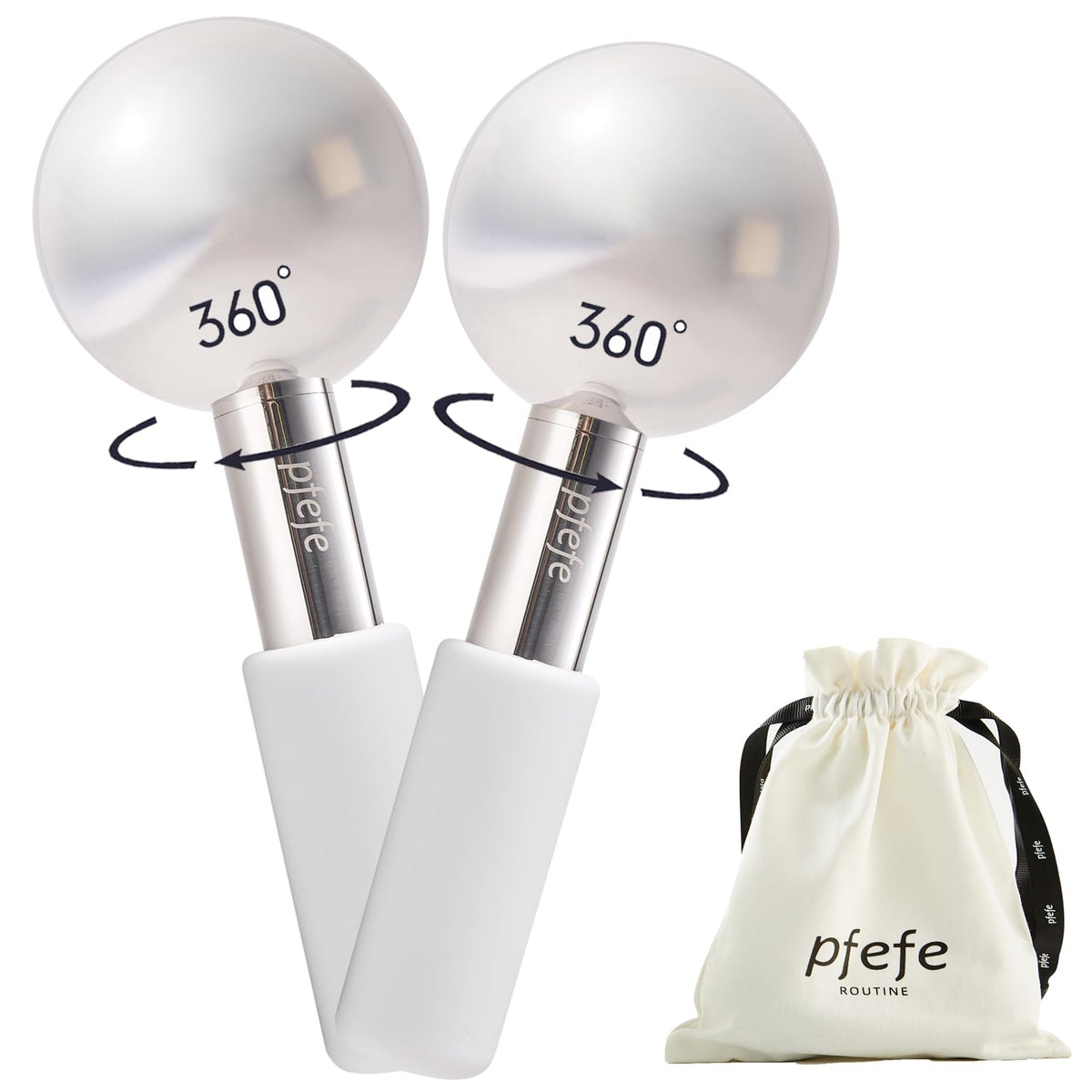 360 Rotating Ice Globes for Face & Eyes, Unbreakable Stainless Steel Cryo Sticks for Beauty