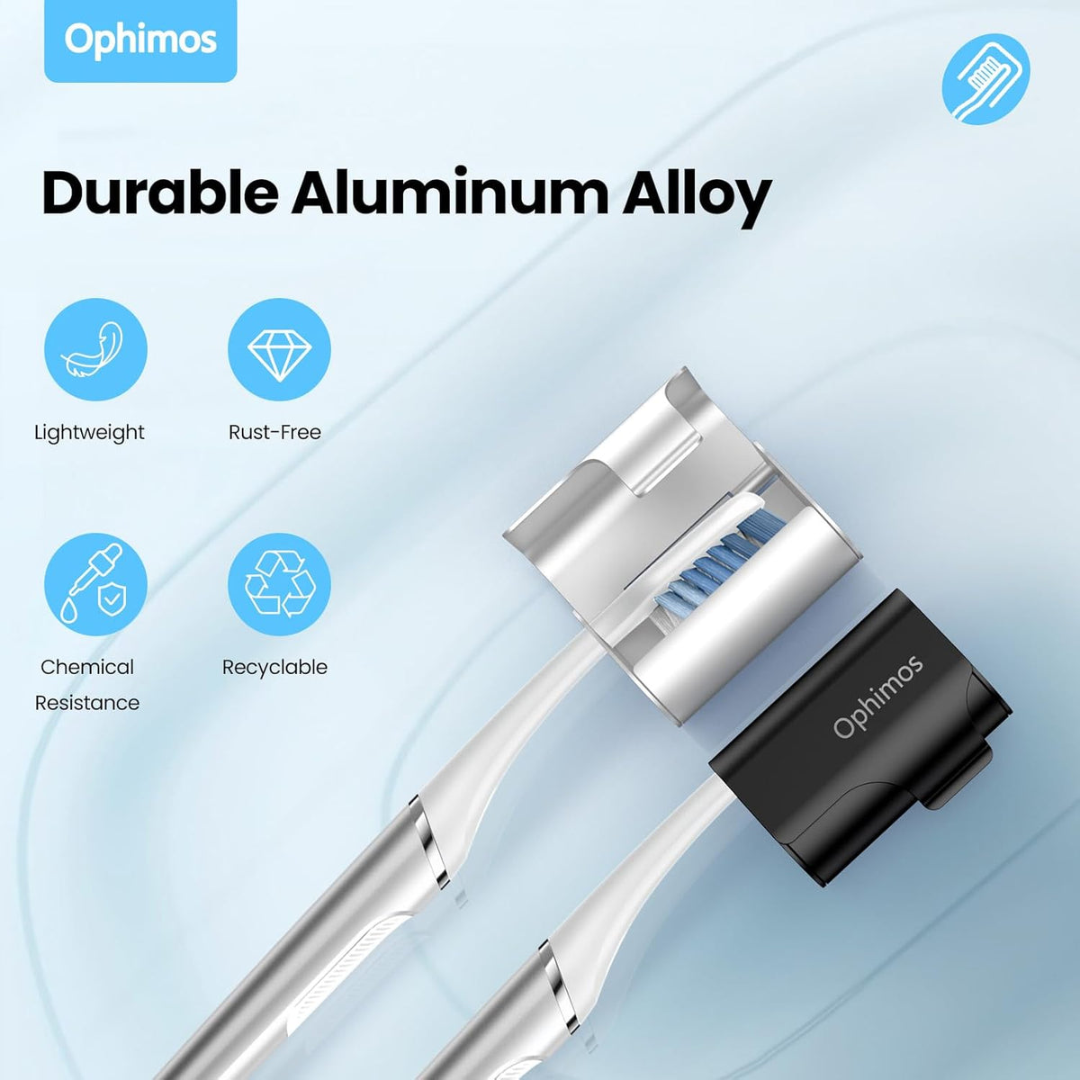Aluminum Alloy Toothbrush Head Cover/Cap/Protector Case,Travel Toothbrush Covers Long-lasting