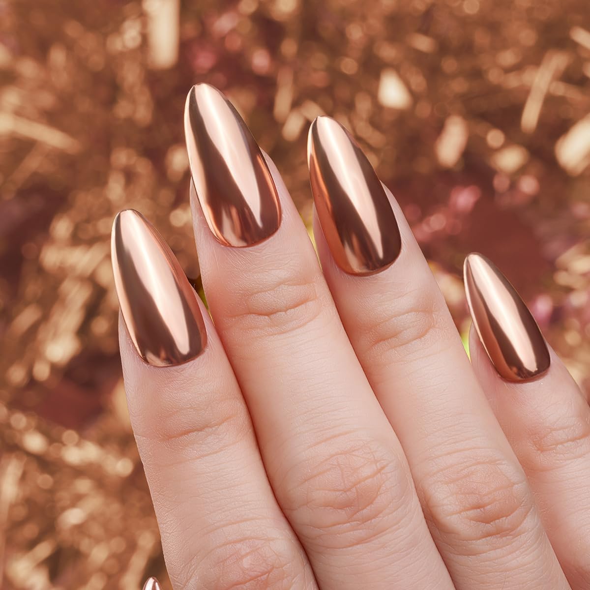 Pretty Diva Chrome Nail Powder - Bronze/Copper Mirror Effect Nail Chrome Powders, Highlight